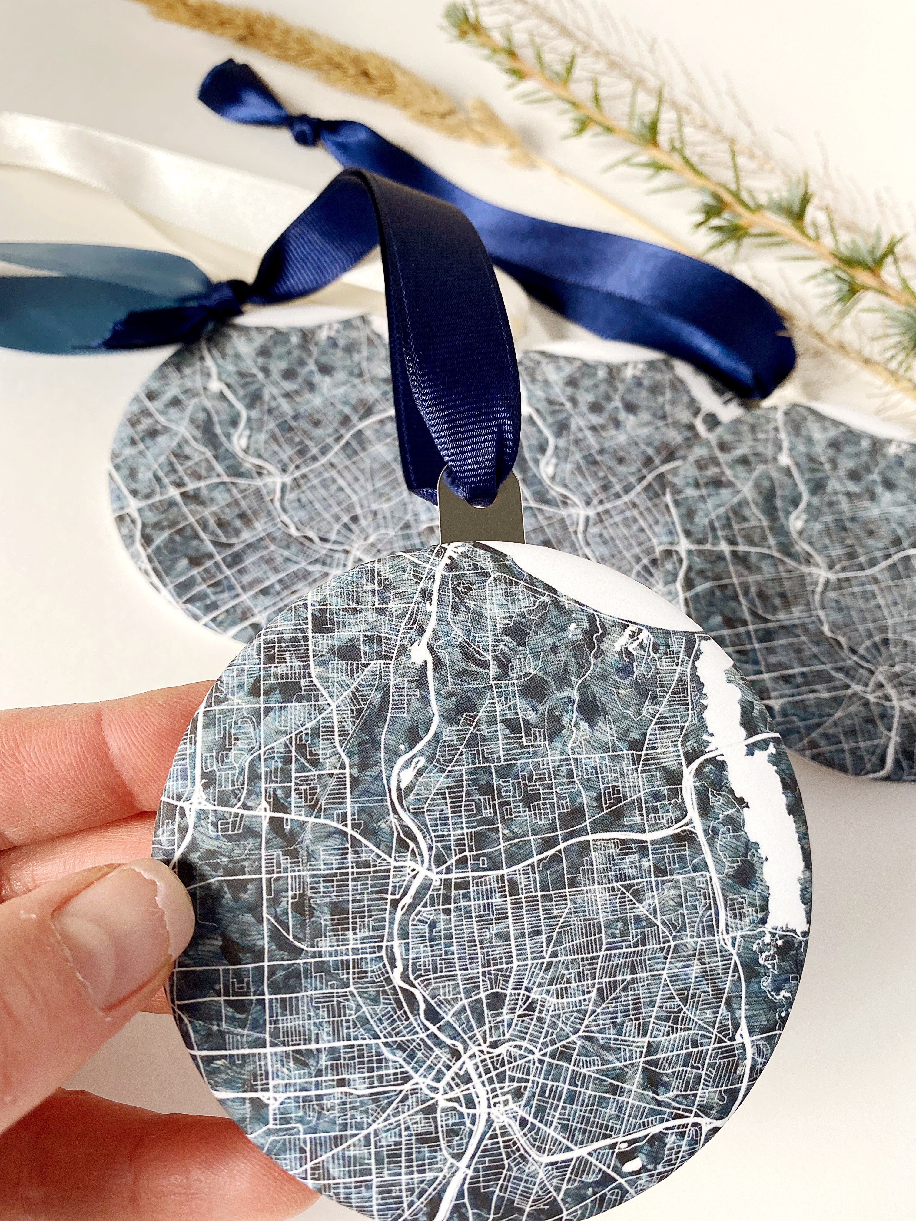 Customize YOUR CITY/PLACE Art Map: ORNAMENT: Wholesale Only