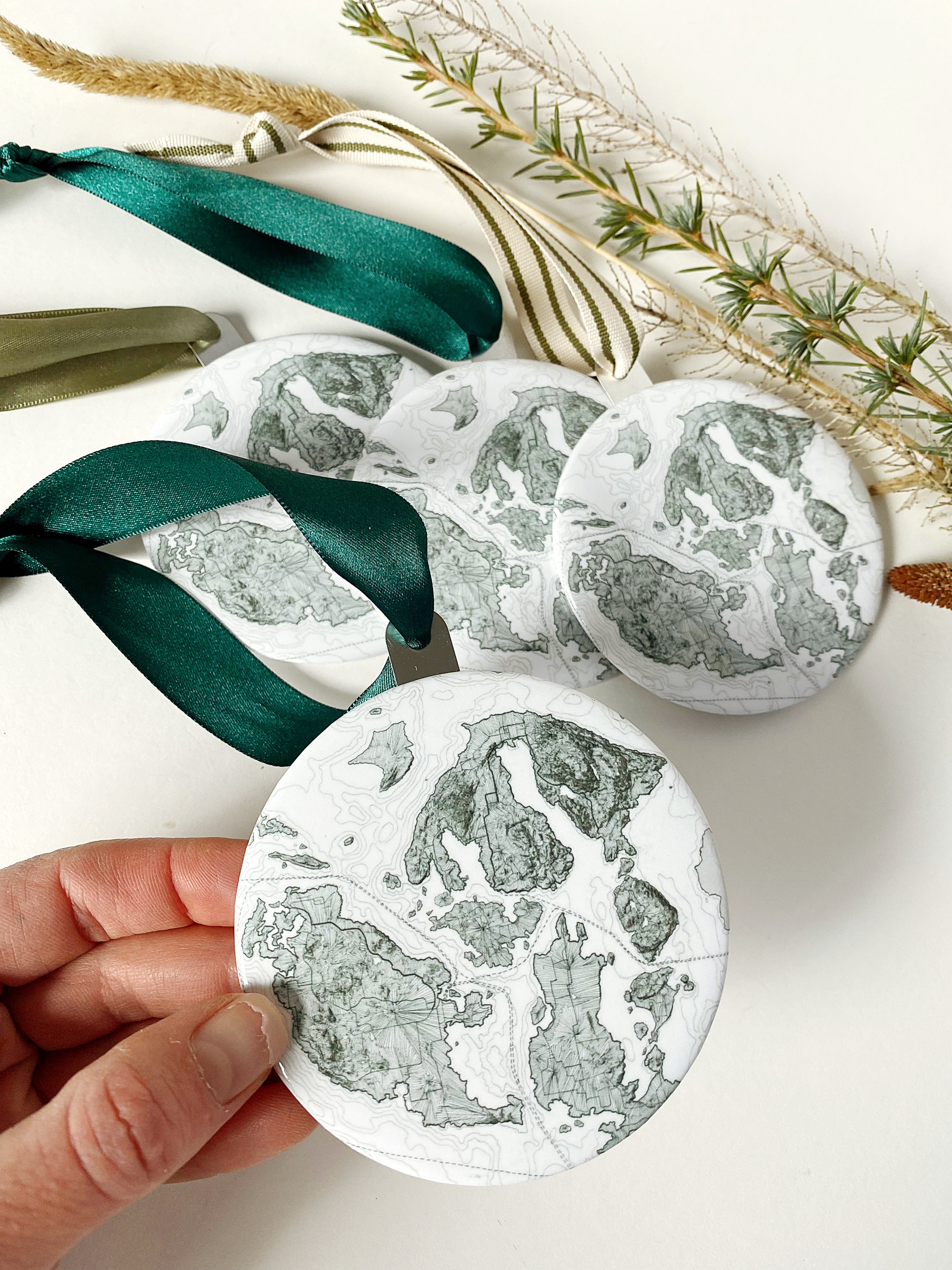 Customize YOUR CITY/PLACE Art Map: ORNAMENT: Wholesale Only