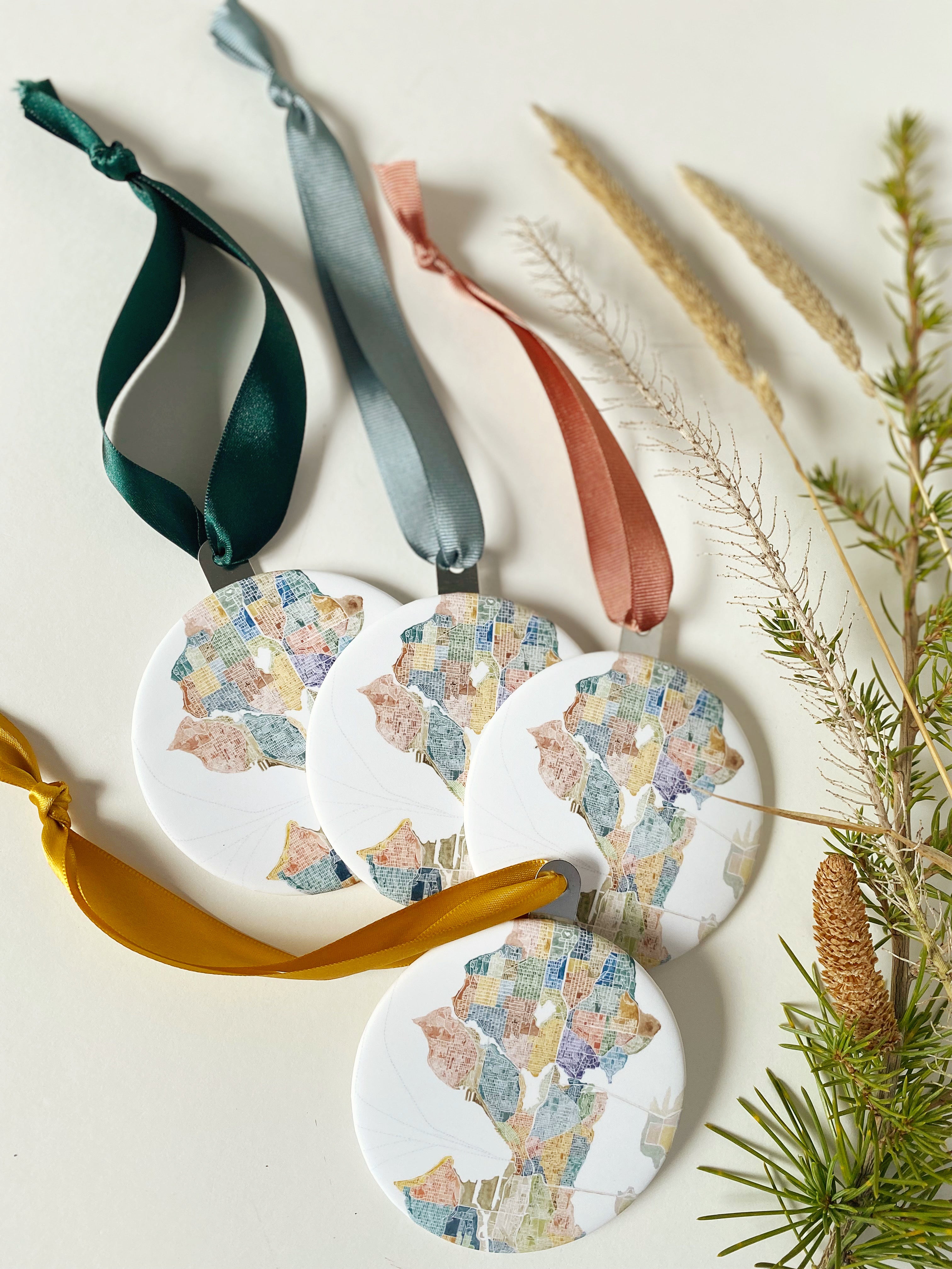 Customize YOUR CITY/PLACE Art Map: ORNAMENT: Wholesale Only