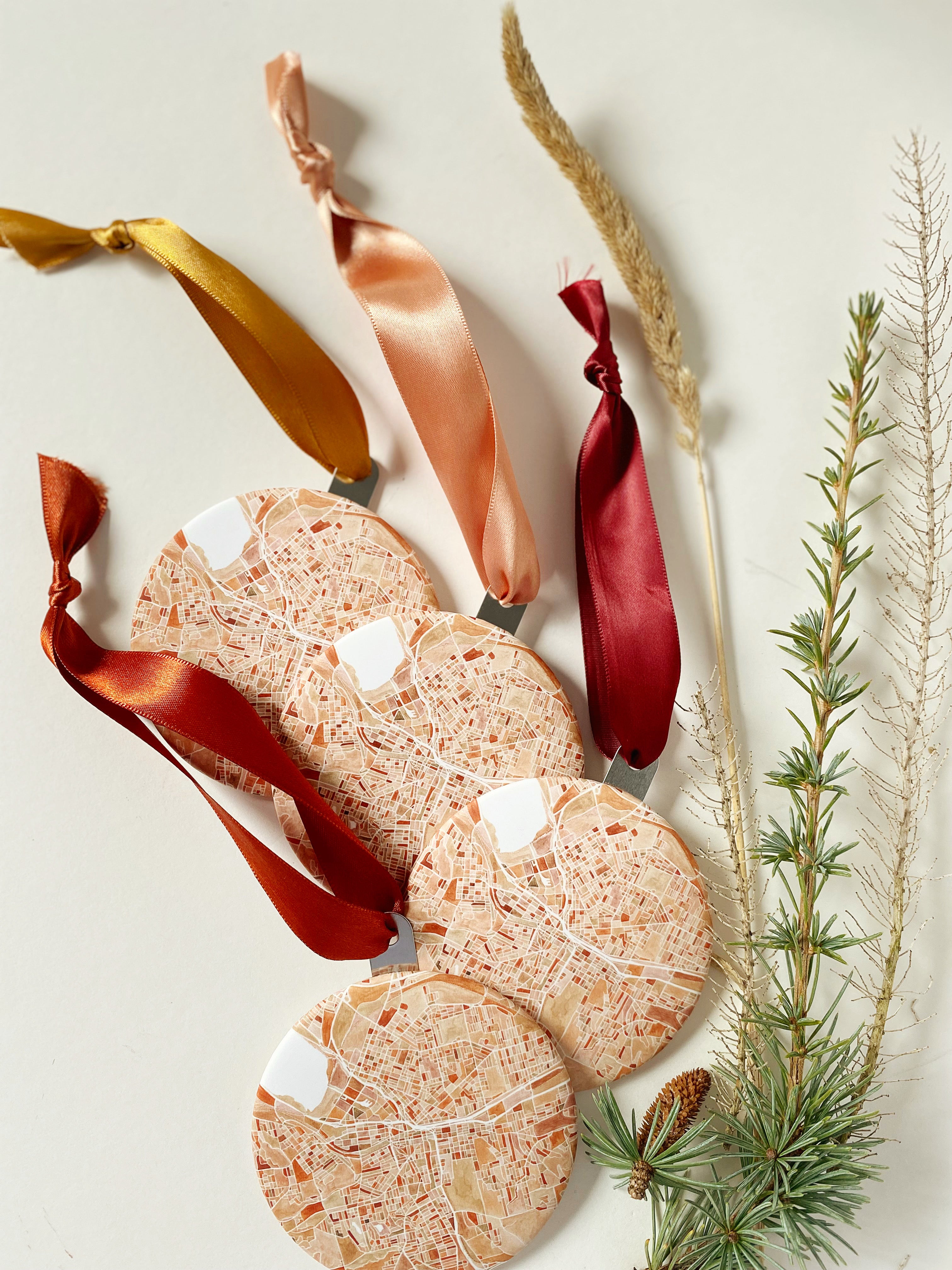 Customize YOUR CITY/PLACE Art Map: ORNAMENT: Wholesale Only