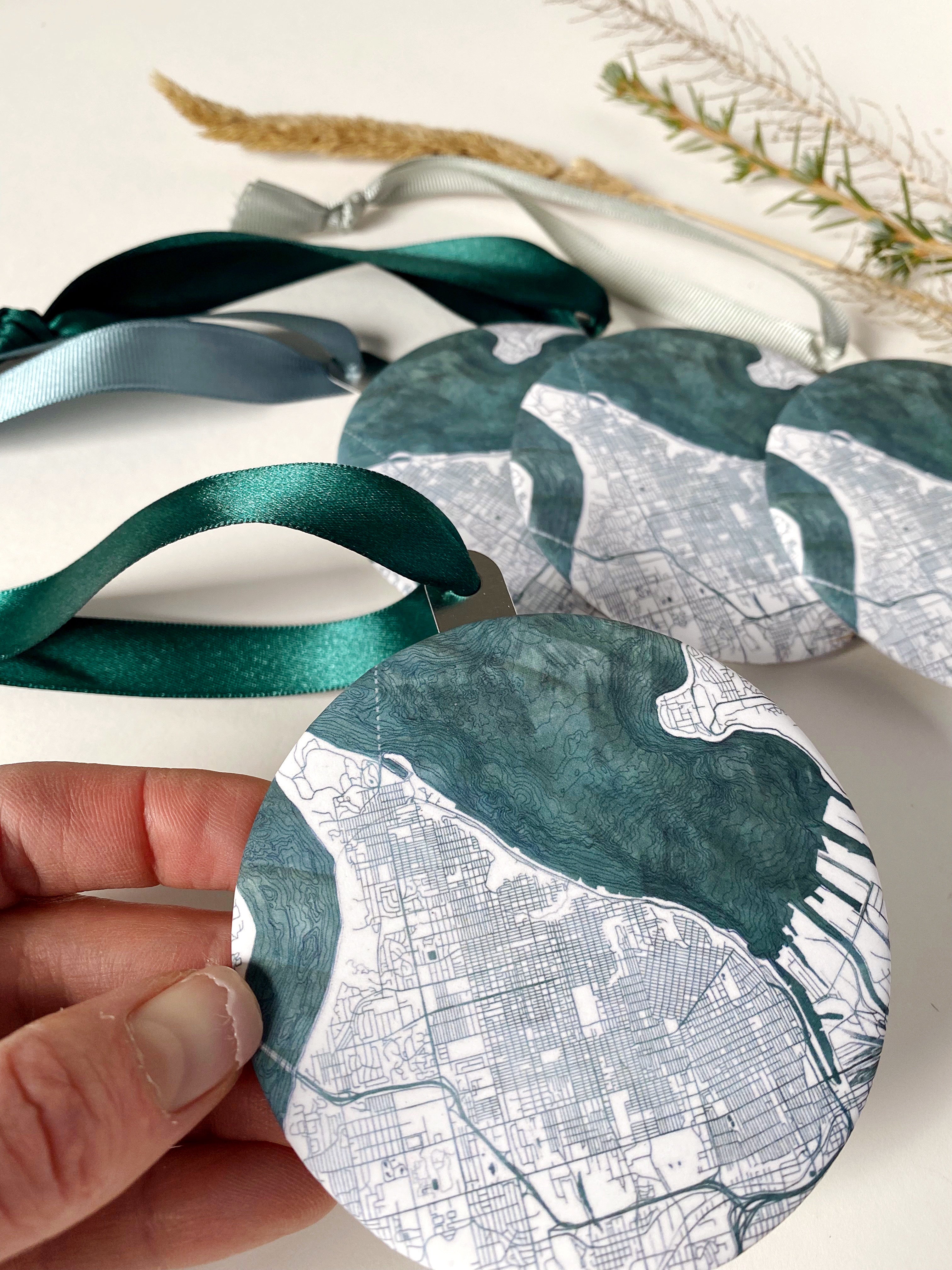 Customize YOUR CITY/PLACE Art Map: ORNAMENT: Wholesale Only