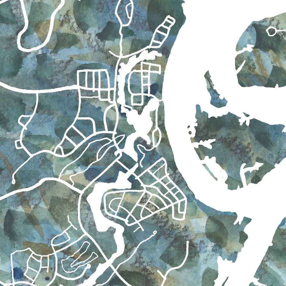 BLUFFTON + Palmetto Bluff Urban Fabrics City Map: PRINT