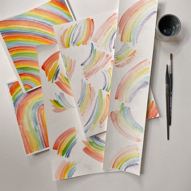 Pride Rainbow Watercolor: STICKERS!