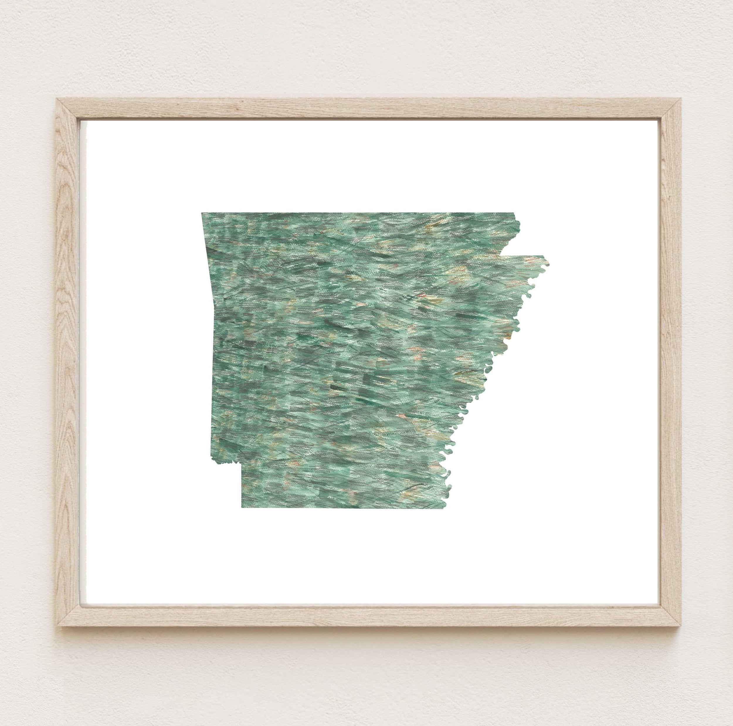 ARKANSAS State Map: PRINT