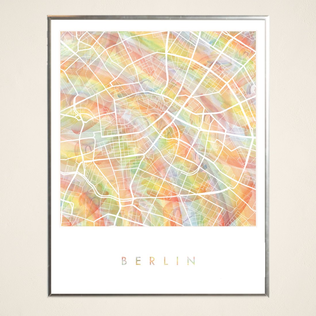 BERLIN Pride Rainbow Watercolor Map: PRINT