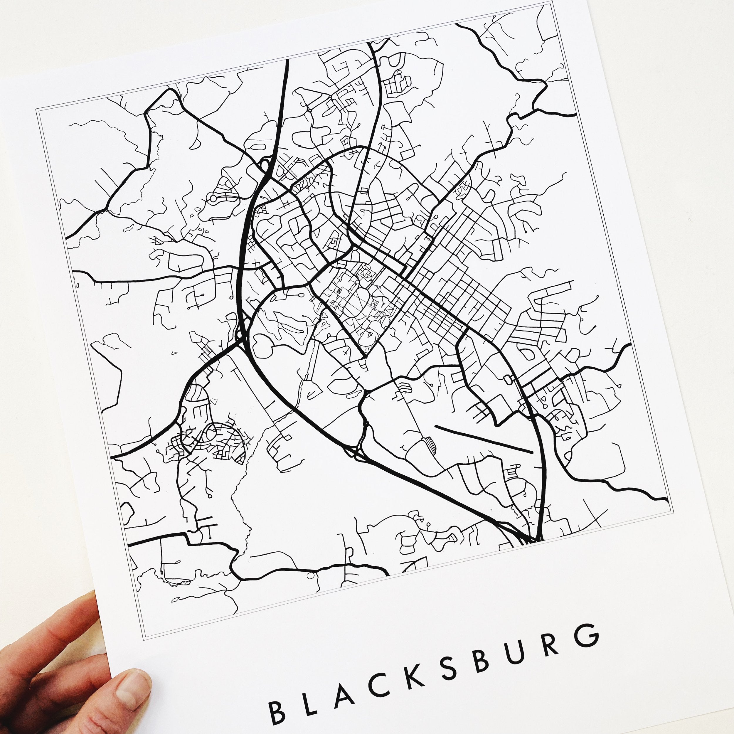 BLACKSBURG Virginia City Lines Map: PRINT
