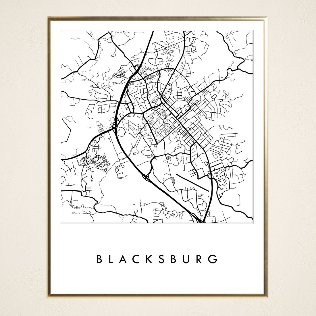 BLACKSBURG City Lines Map: PRINT