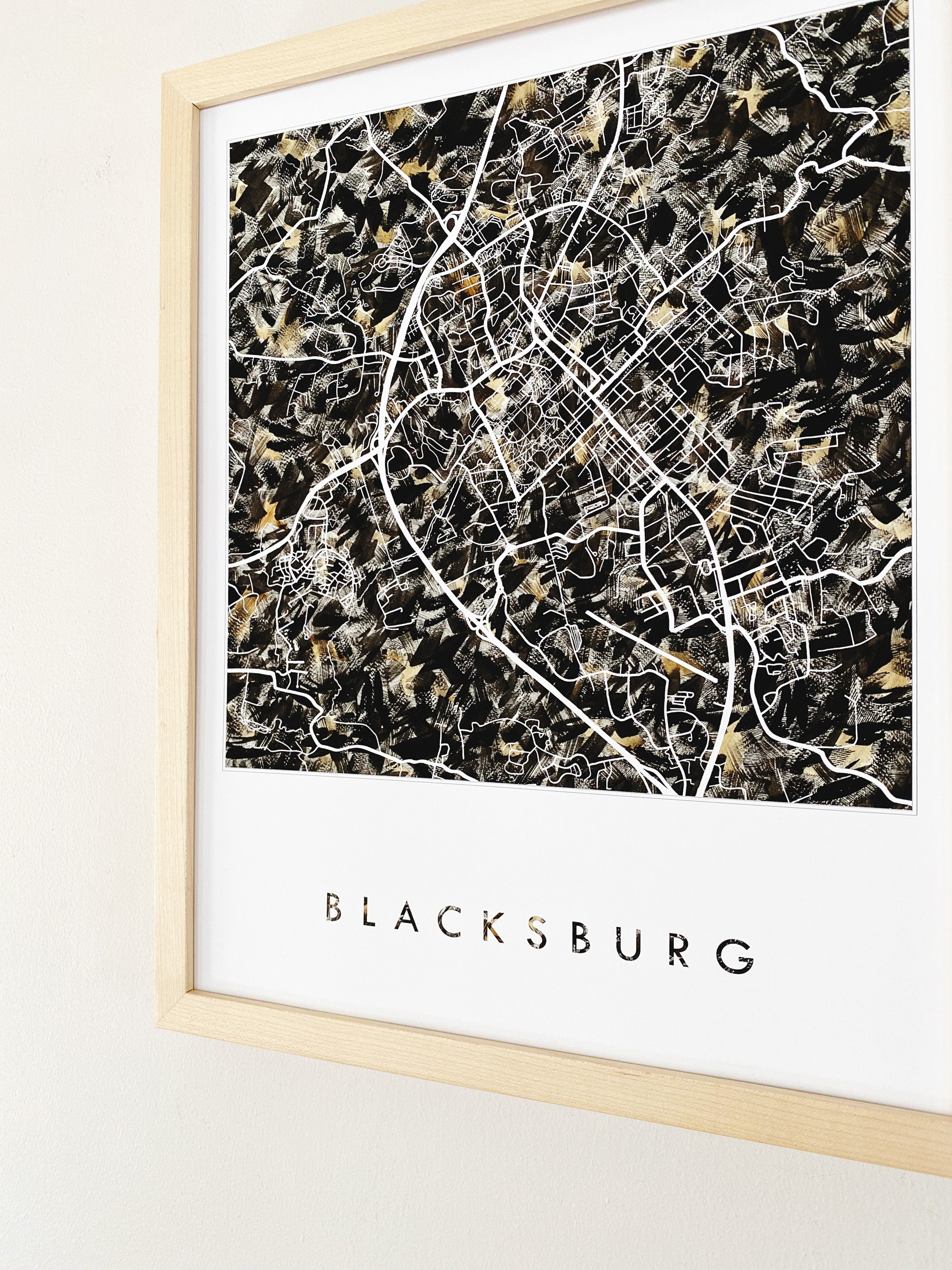 BLACKSBURG Urban Fabrics City Map: PRINT