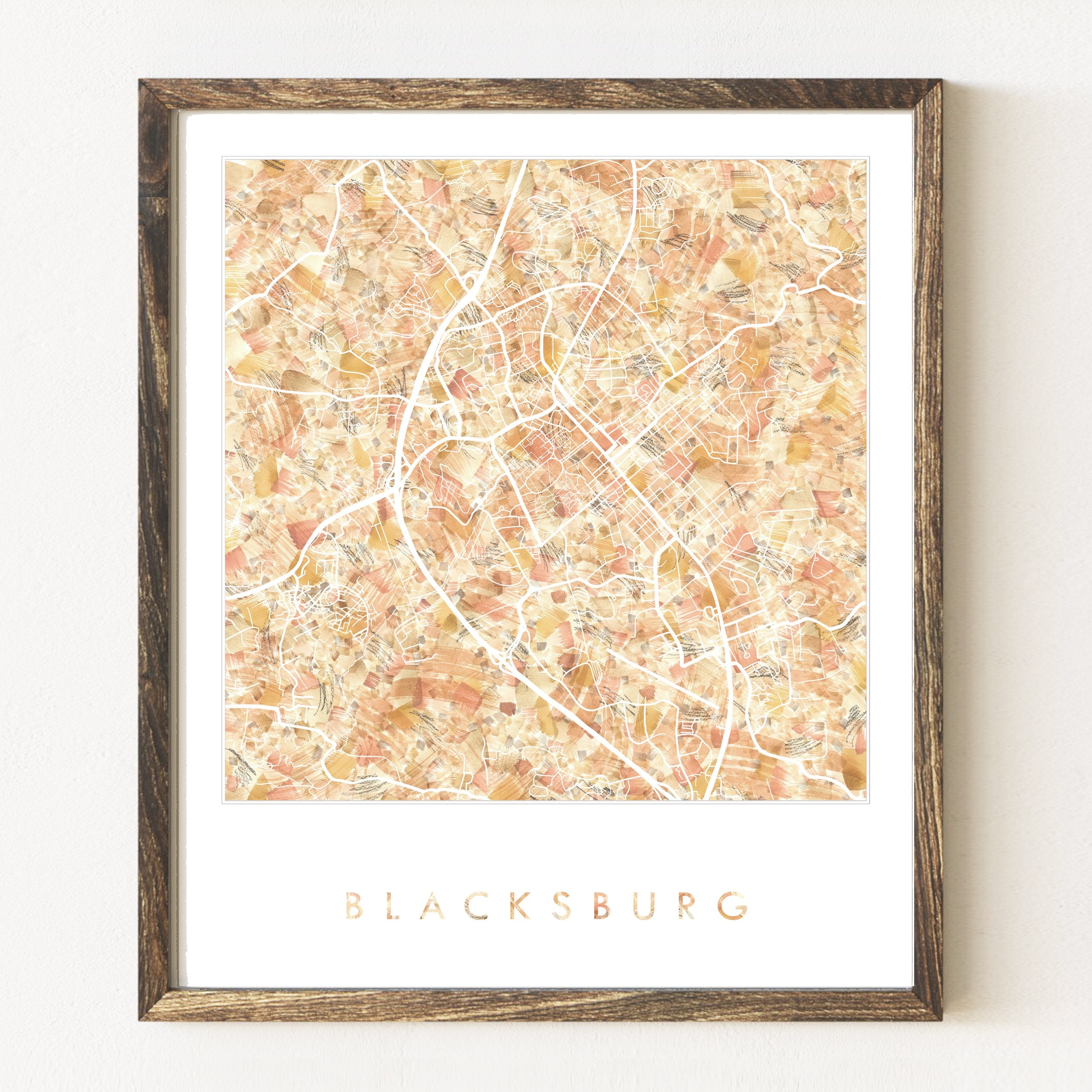 BLACKSBURG Urban Fabrics City Map: PRINT