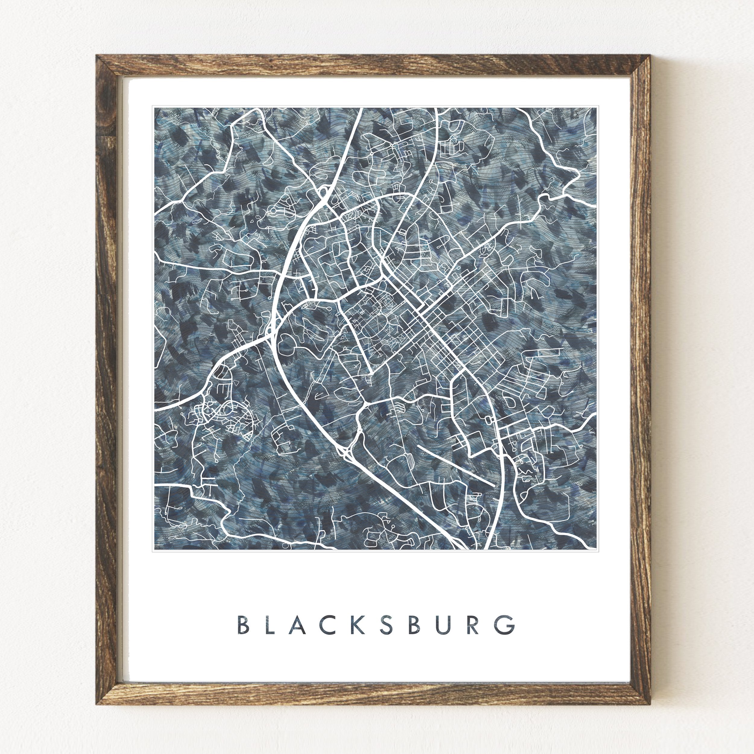 BLACKSBURG Urban Fabrics City Map: PRINT