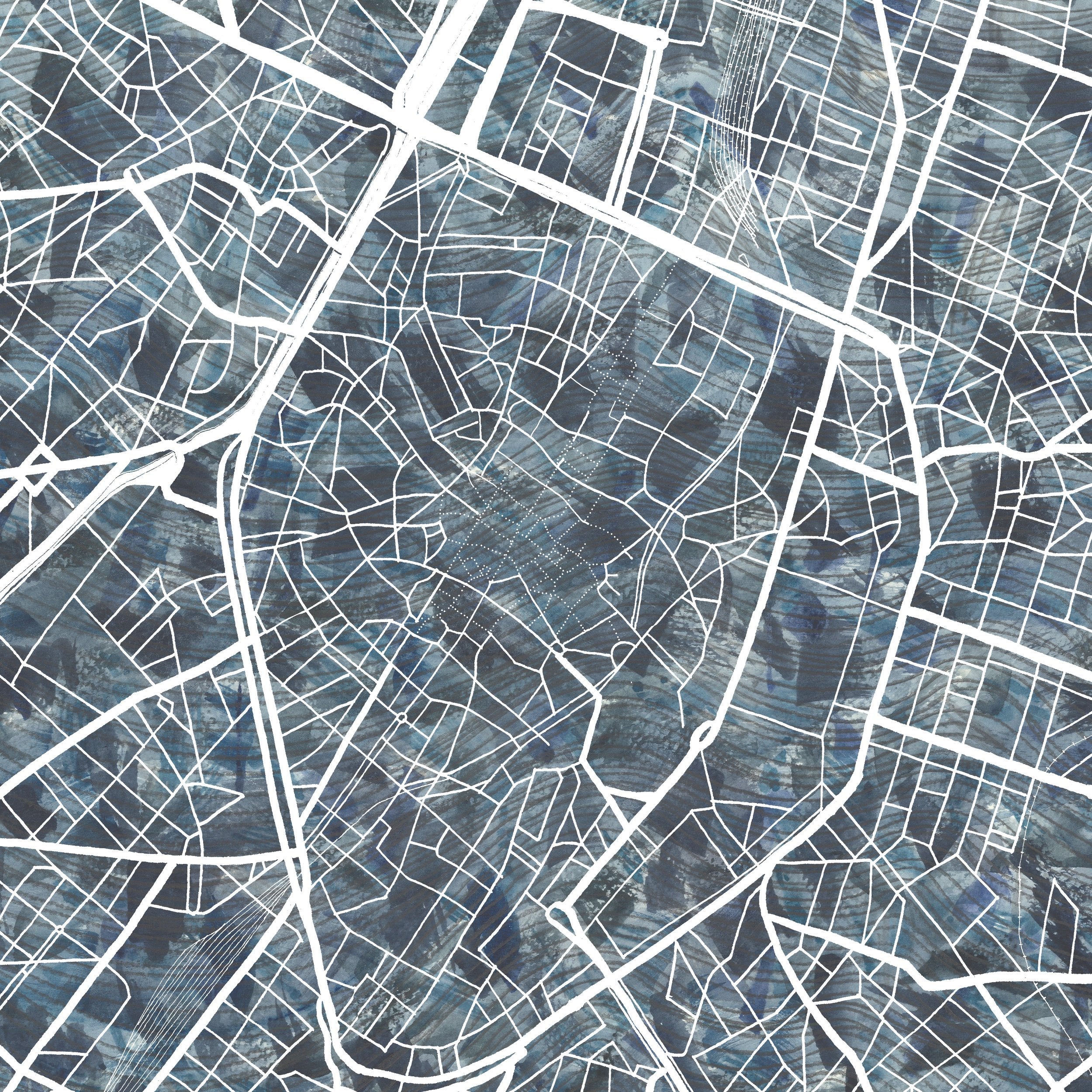 BRUSSELS Urban Fabrics City Map: PRINT