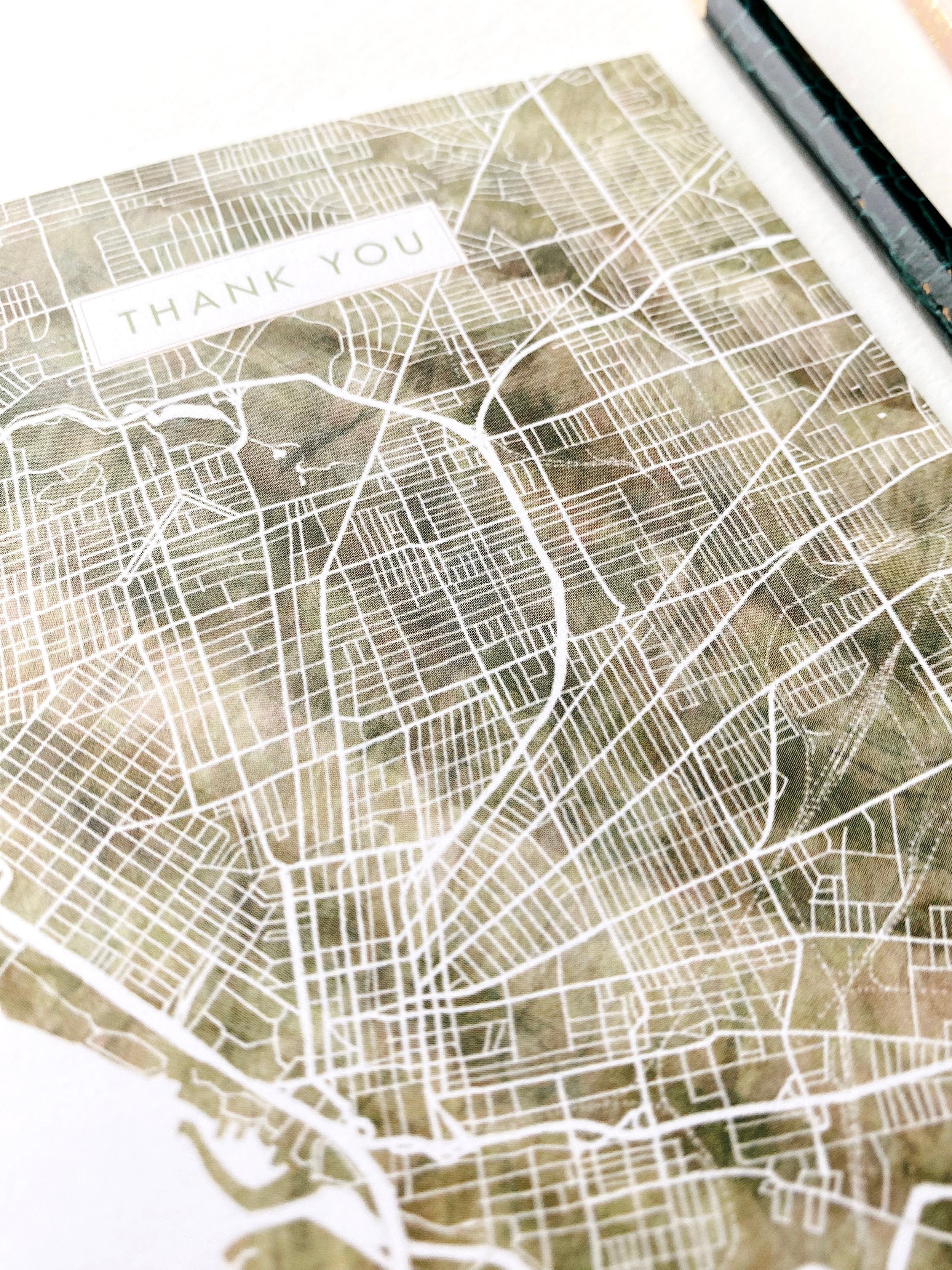 Washed Map BUFFALO New York Watercolor Wash Map - THANK YOU card — Turn-of-the ...