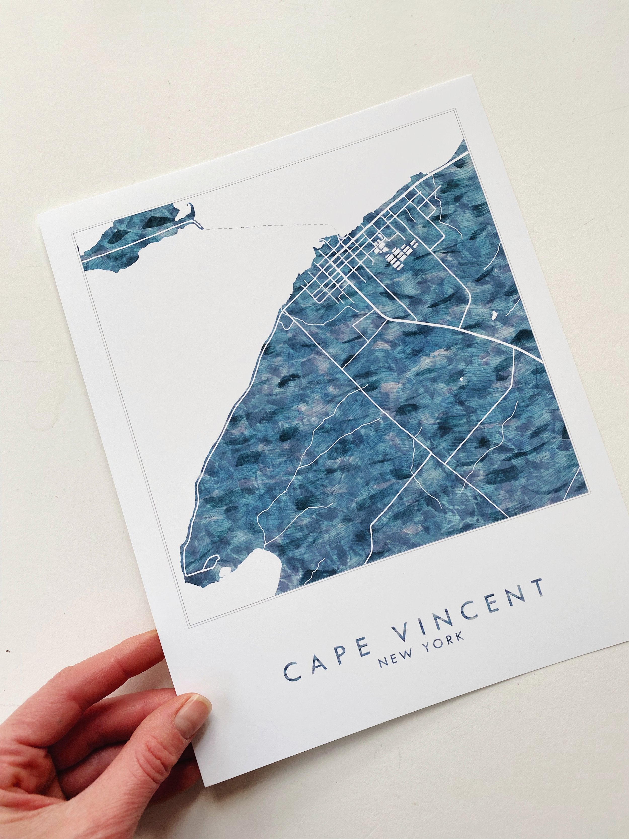 CAPE VINCENT New York Watercolor Map: PRINT