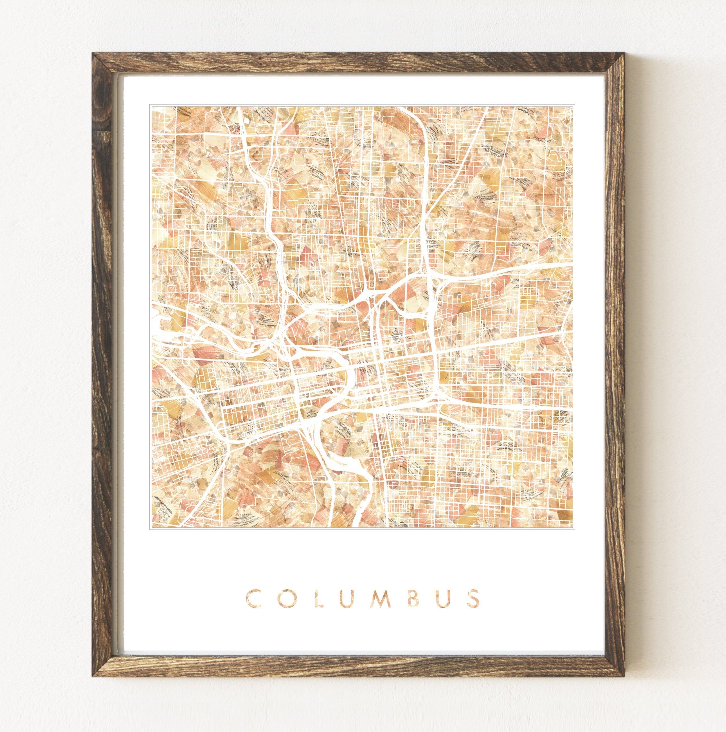 COLUMBUS Urban Fabrics City Map: PRINT