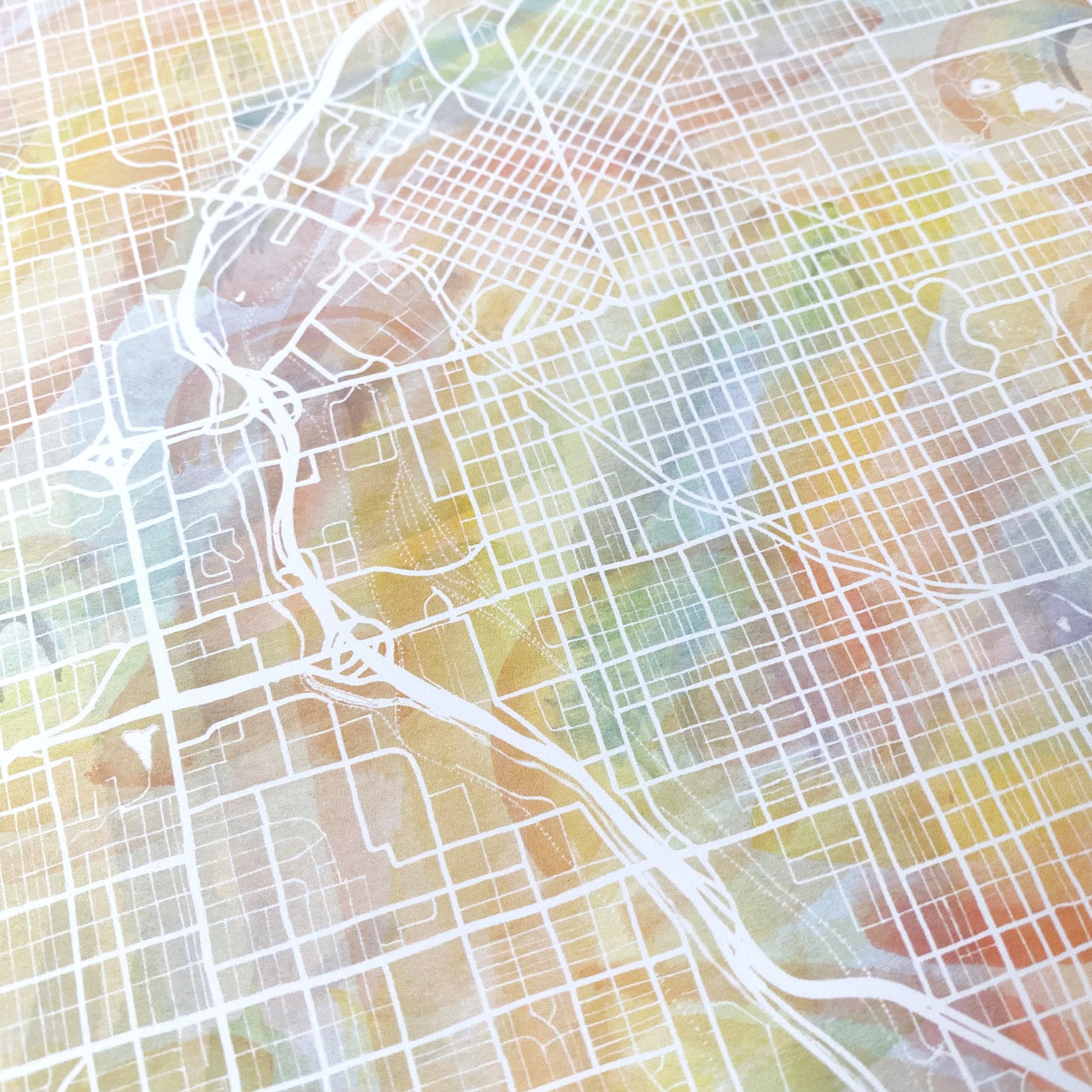 DENVER Pride Rainbow Watercolor Map: PRINT