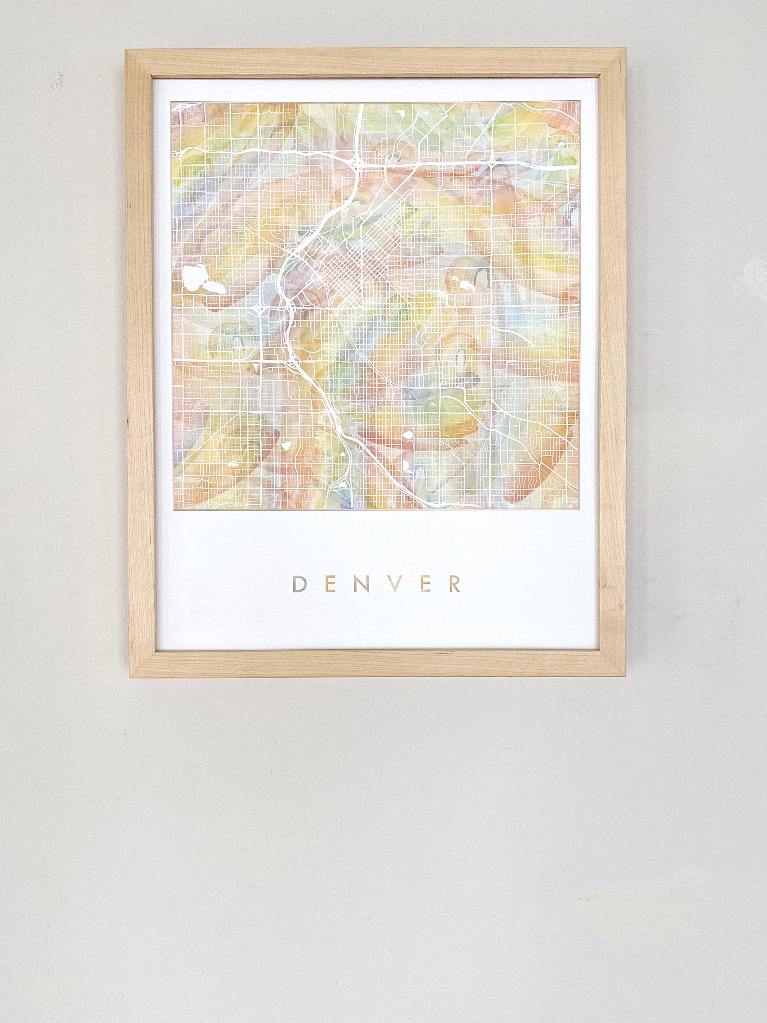 DENVER Pride Rainbow Watercolor Map: PRINT