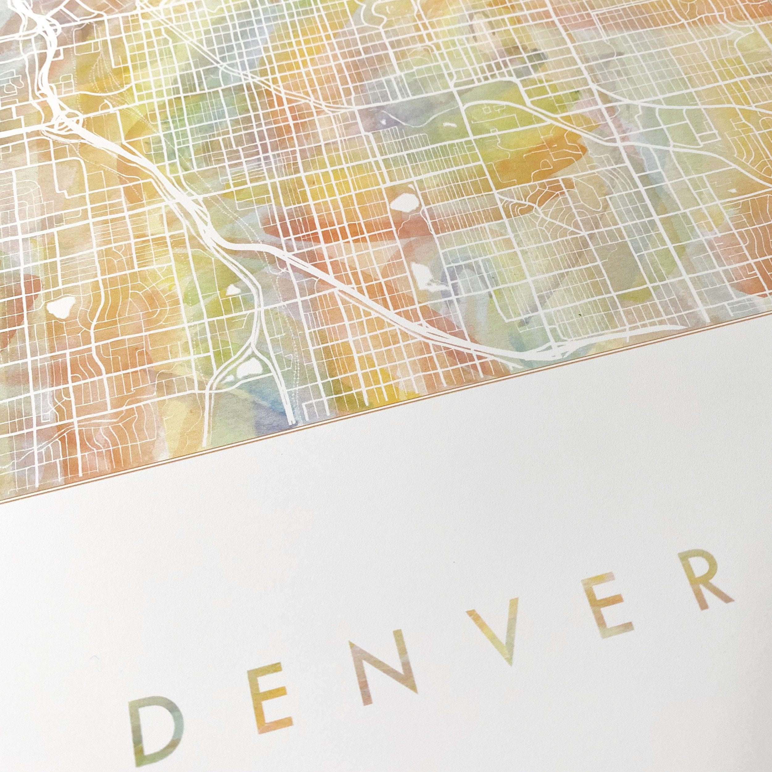 DENVER Pride Rainbow Watercolor Map: PRINT