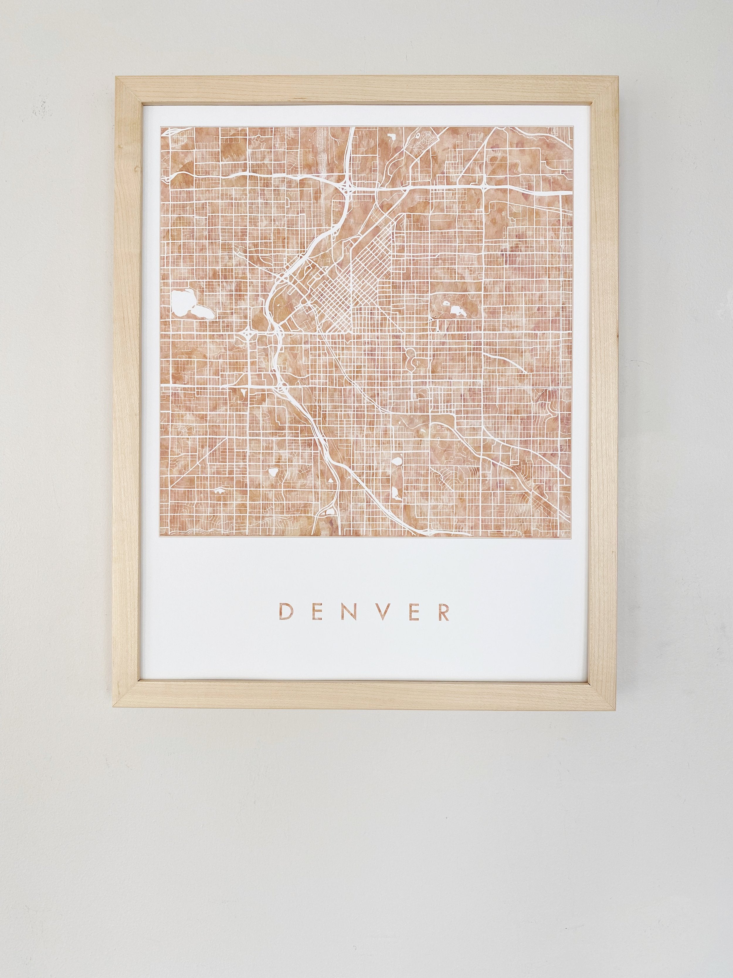 DENVER Colorado Watercolor Wash Map: PRINT