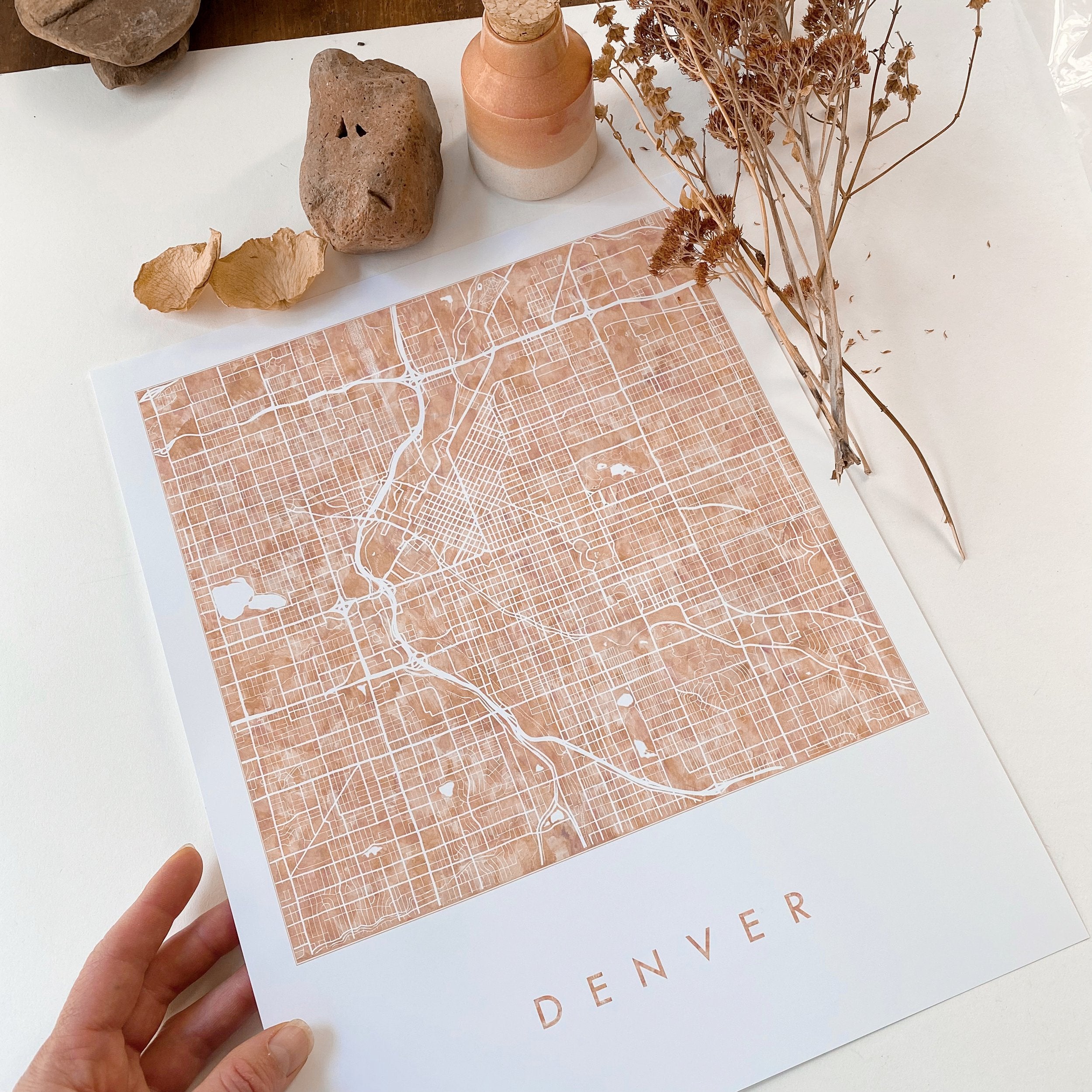 DENVER Colorado Watercolor Wash Map: PRINT