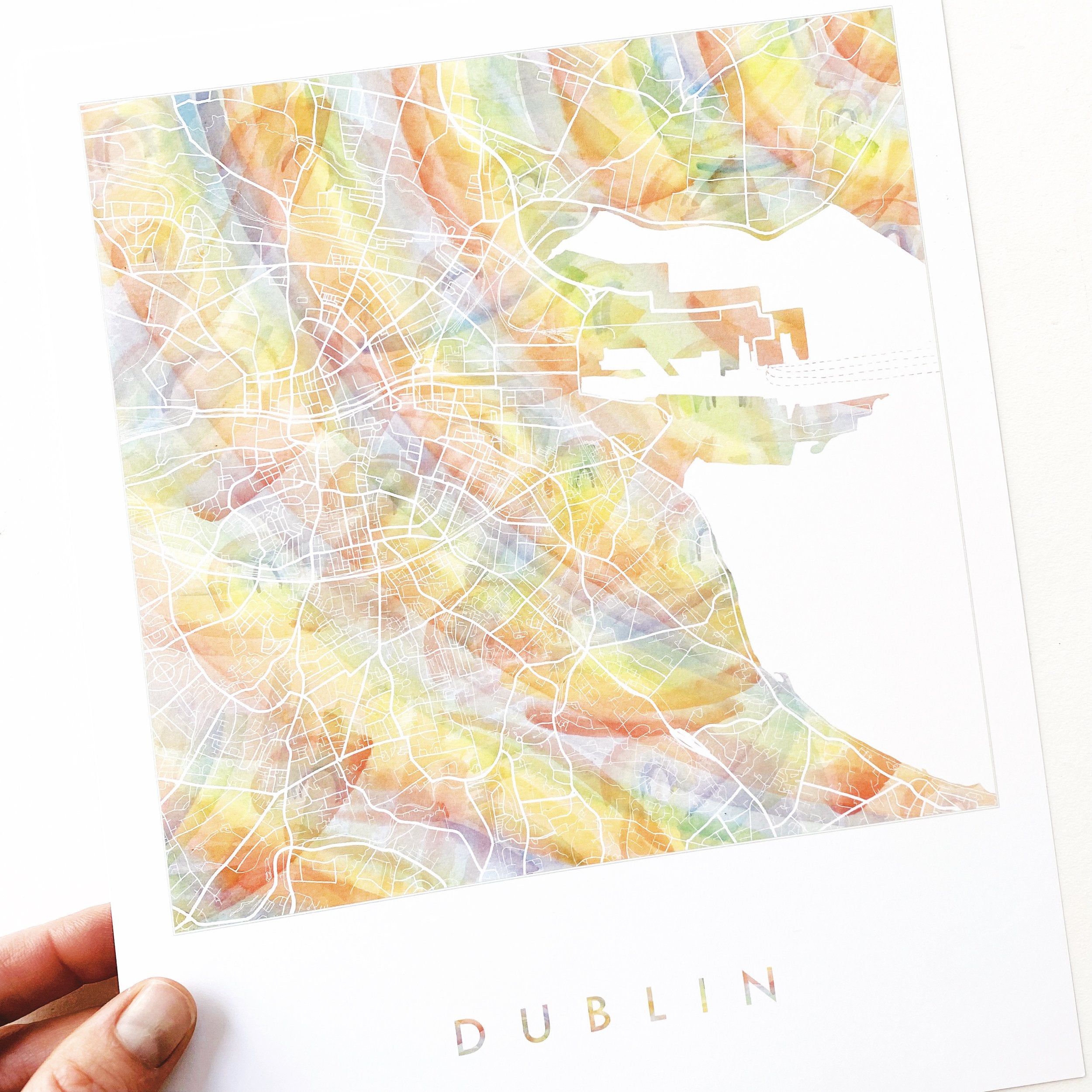 DUBLIN Pride Rainbow Watercolor Map: PRINT