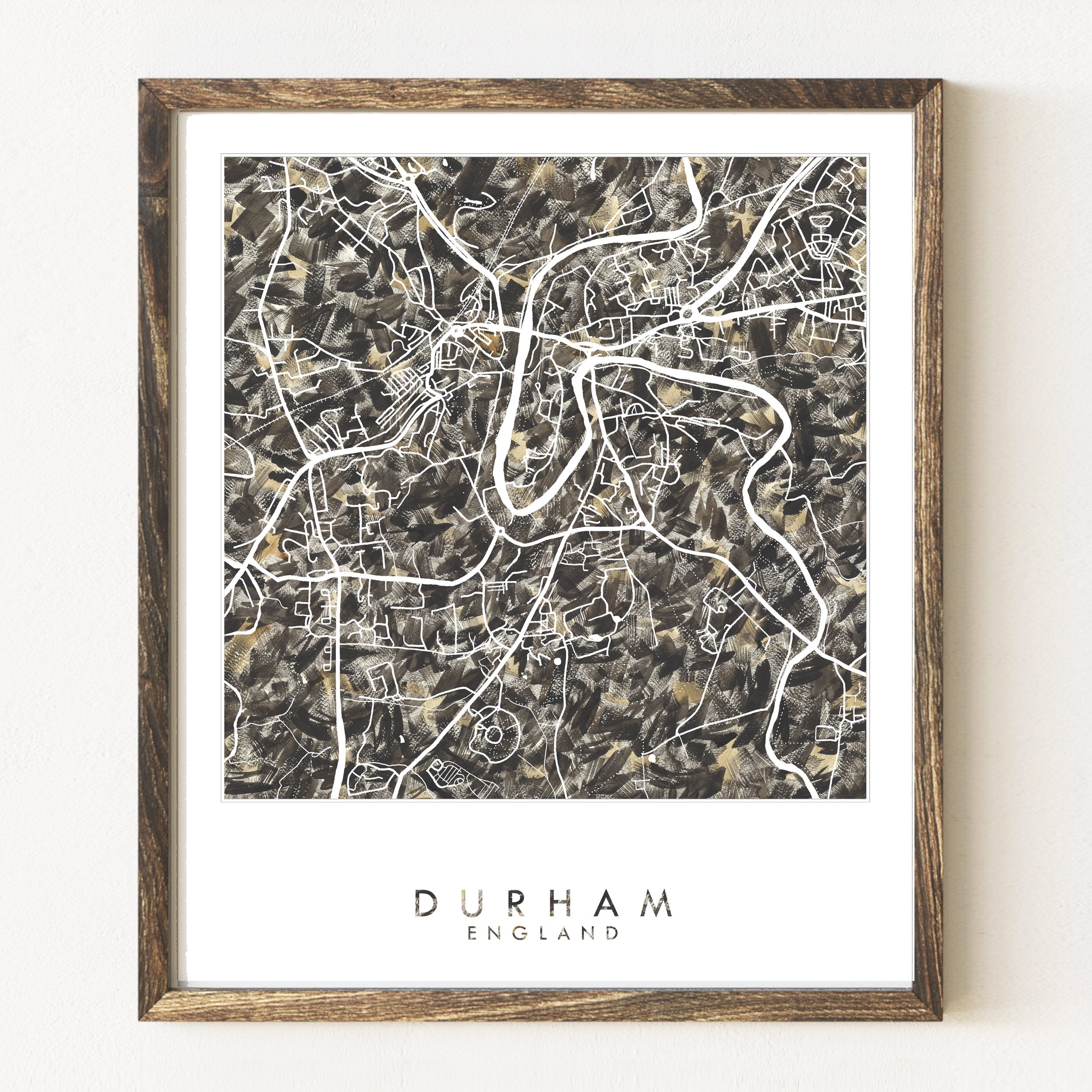 DURHAM England Urban Fabrics City Map: PRINT