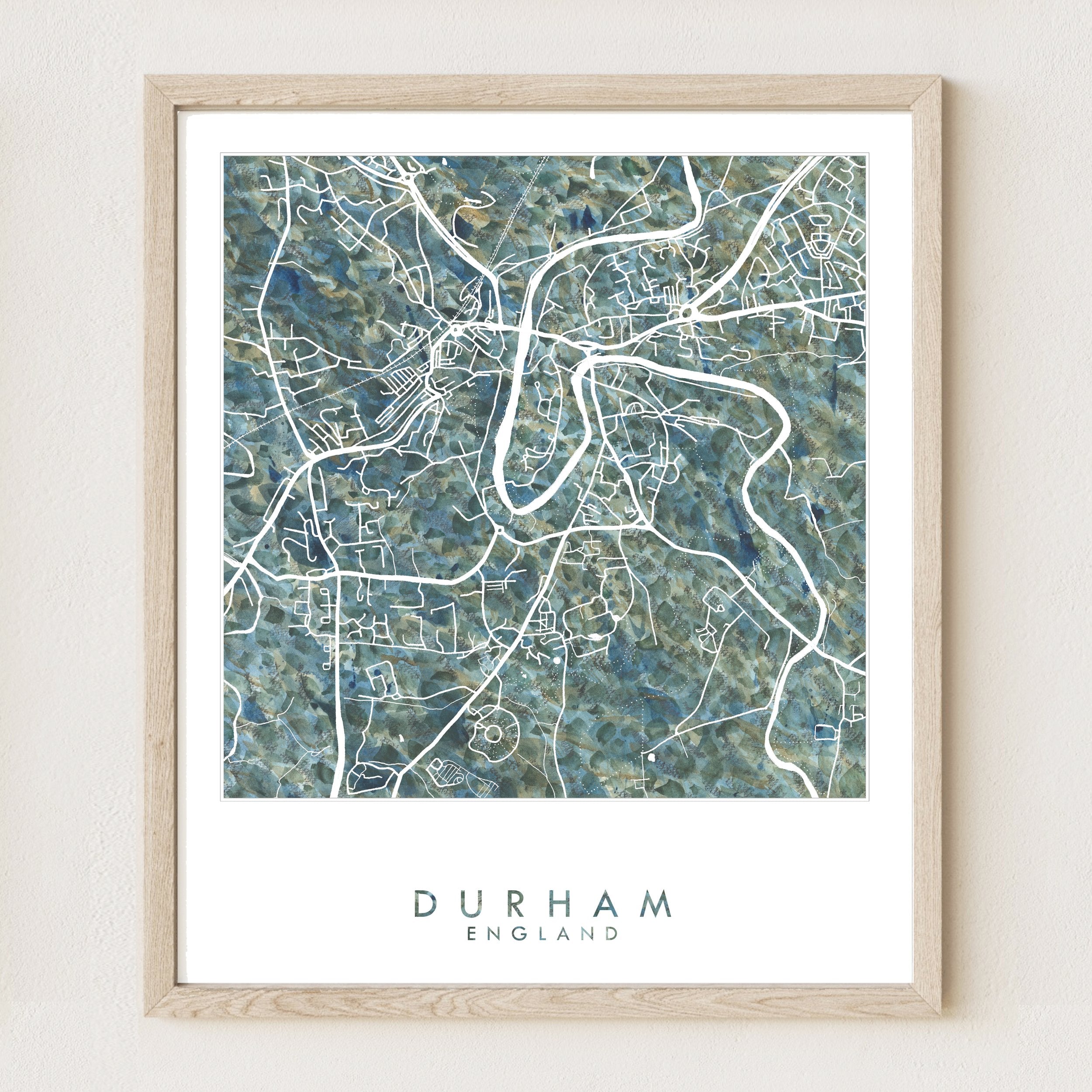 DURHAM England Urban Fabrics City Map: PRINT