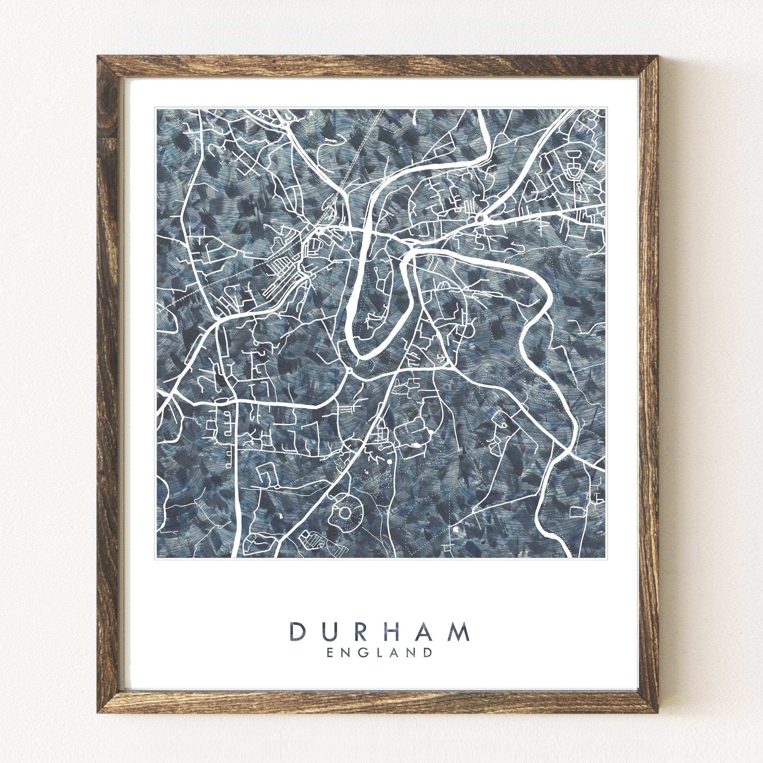 DURHAM England Urban Fabrics City Map: PRINT