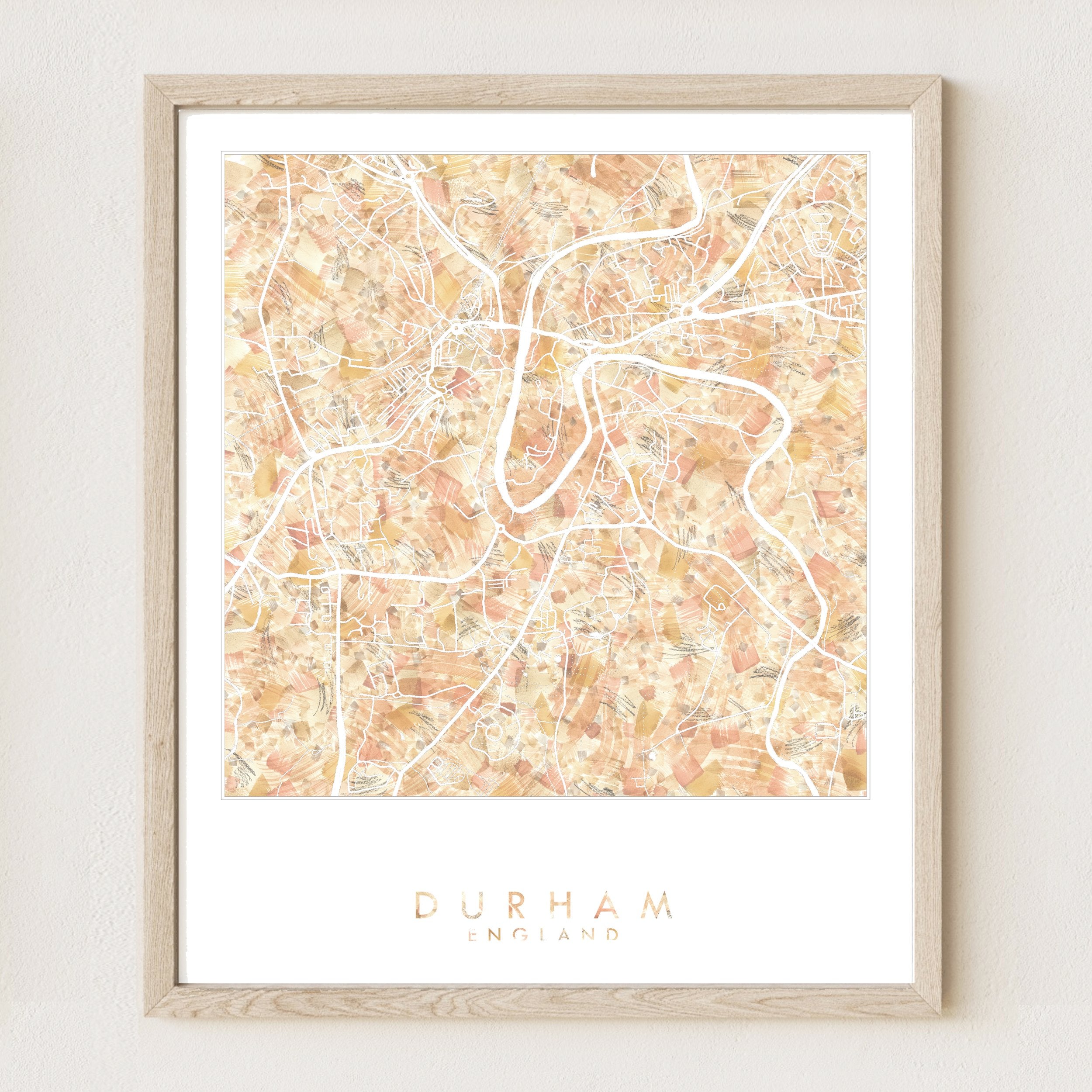 DURHAM England Urban Fabrics City Map: PRINT