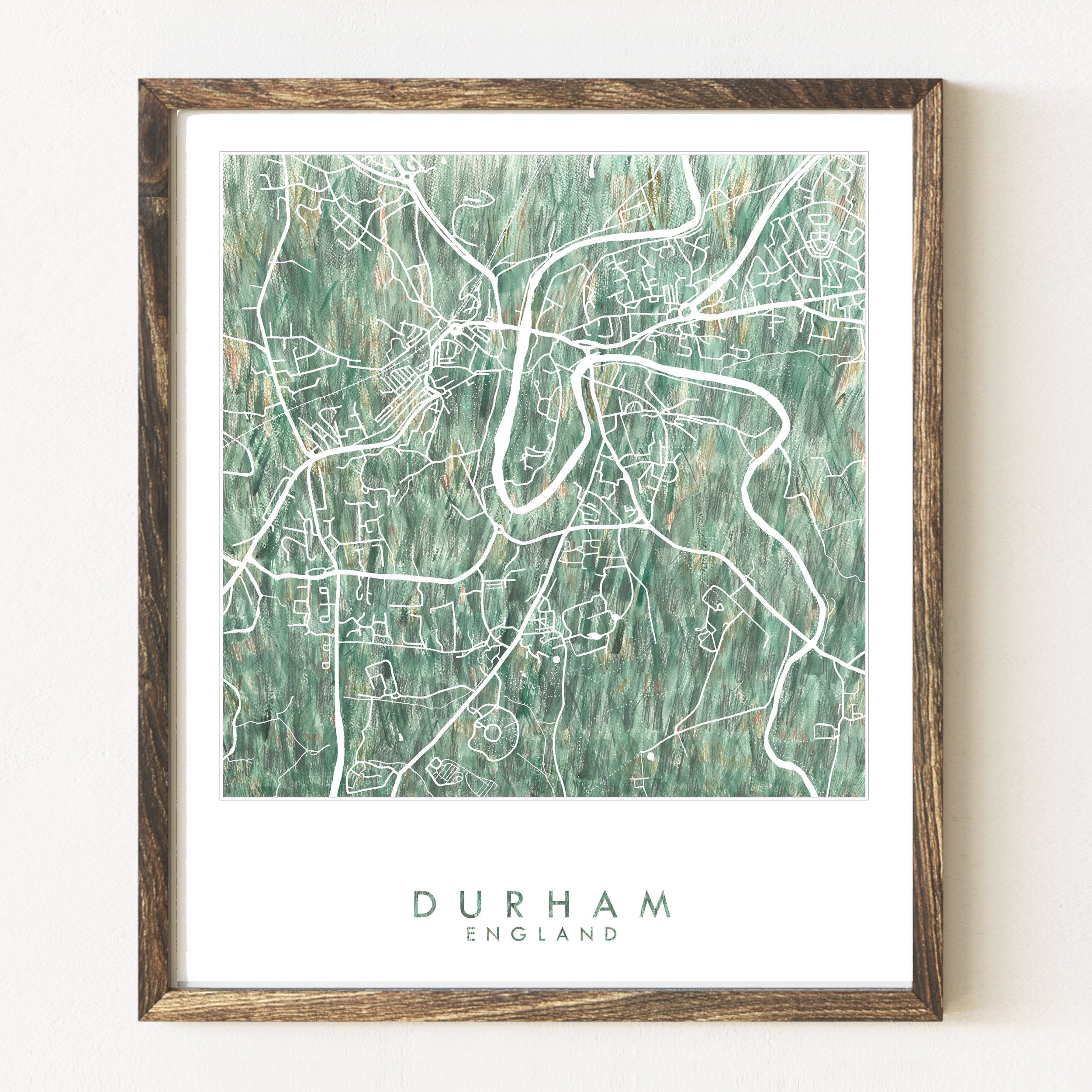 DURHAM England Urban Fabrics City Map: PRINT