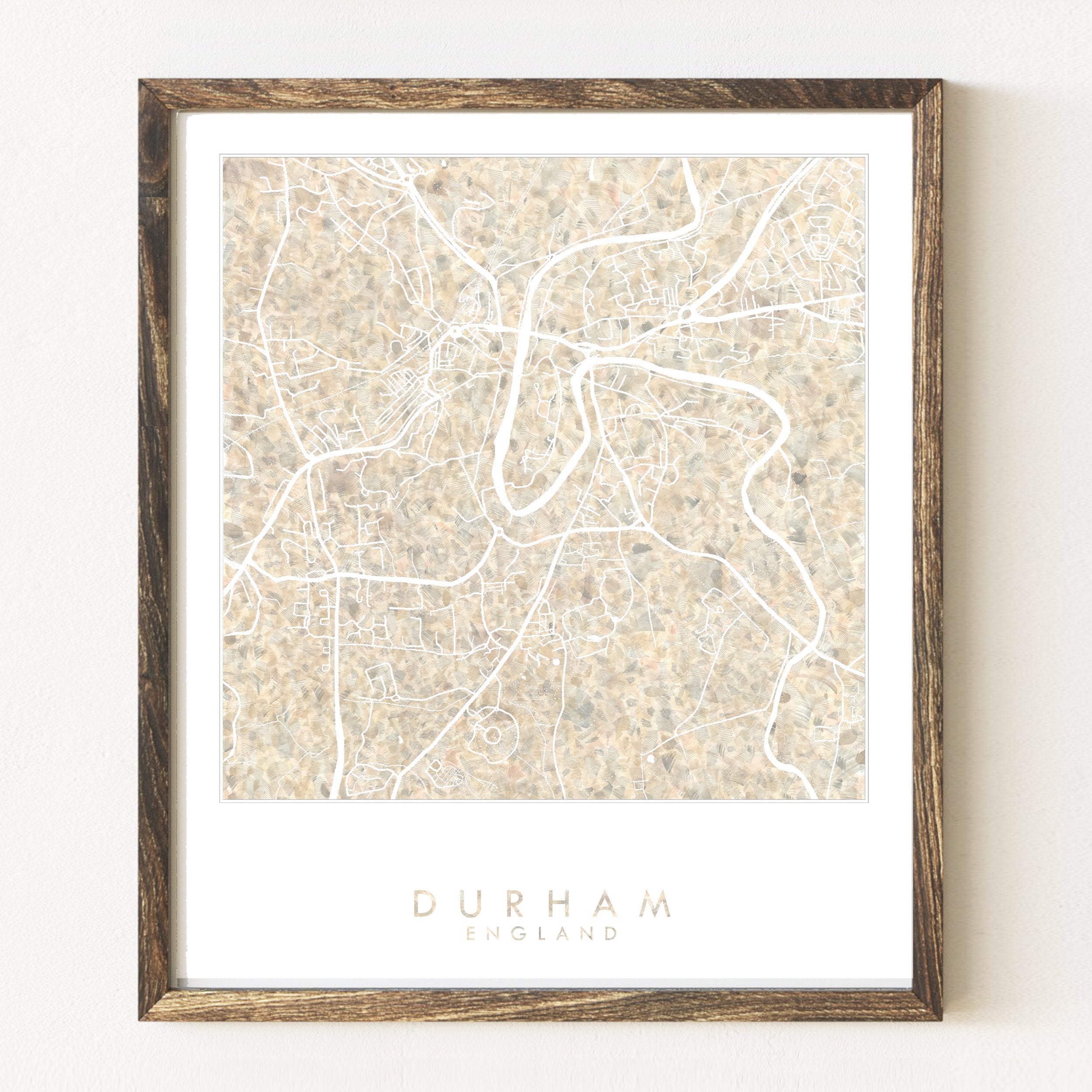 DURHAM England Urban Fabrics City Map: PRINT