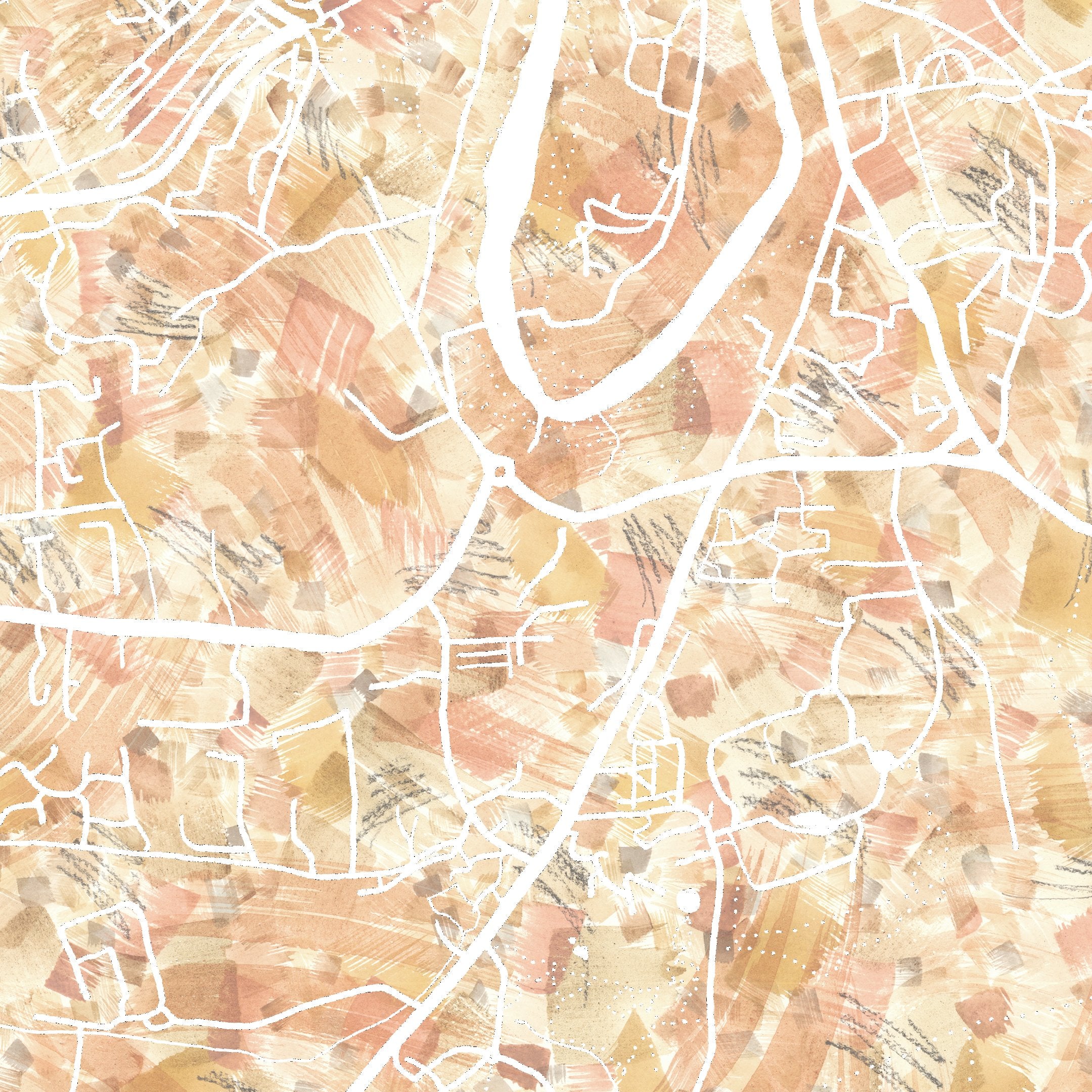 DURHAM England Urban Fabrics City Map: PRINT