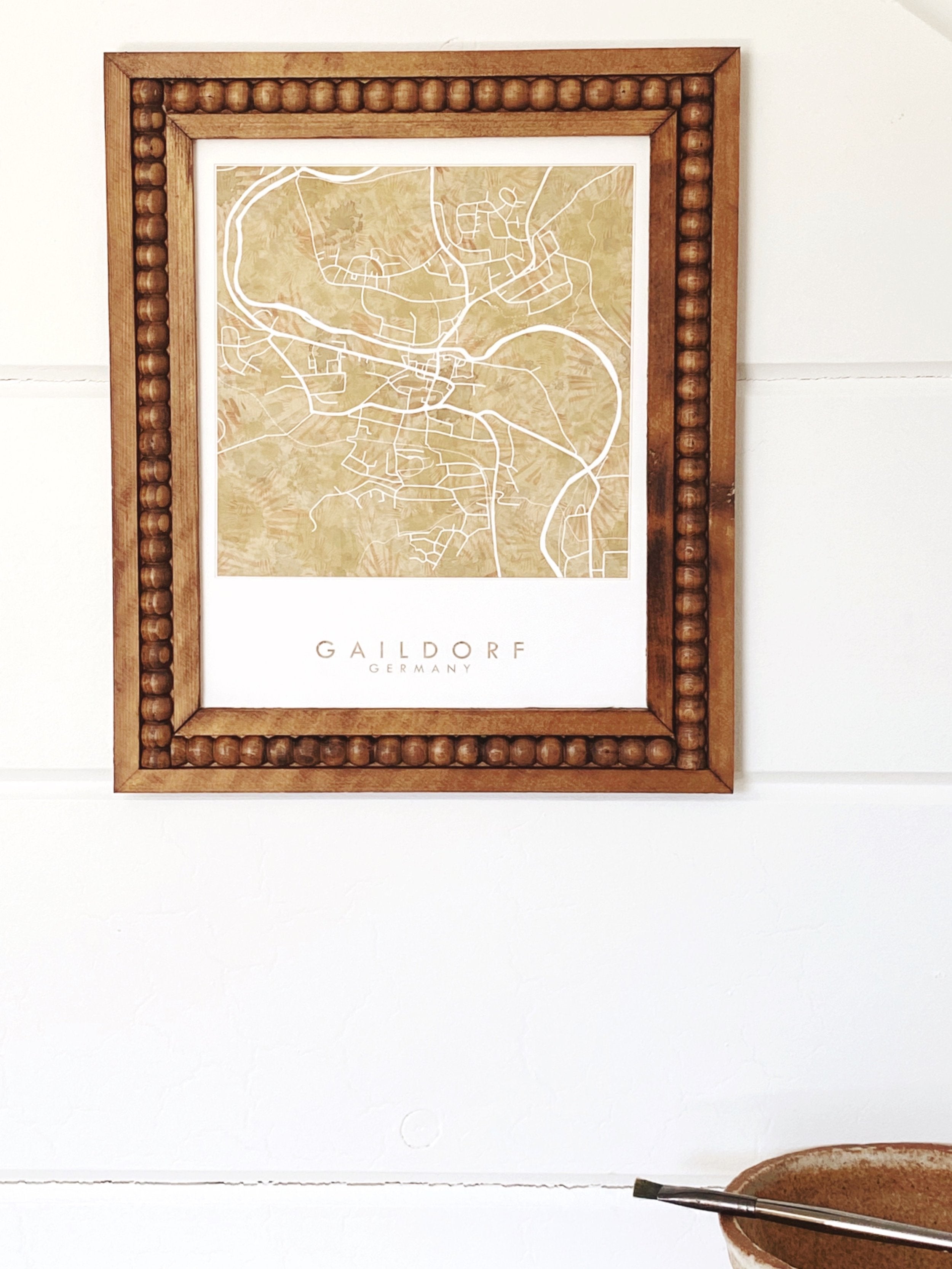 GAILDORF Germany Painterly Watercolor Map: PRINT