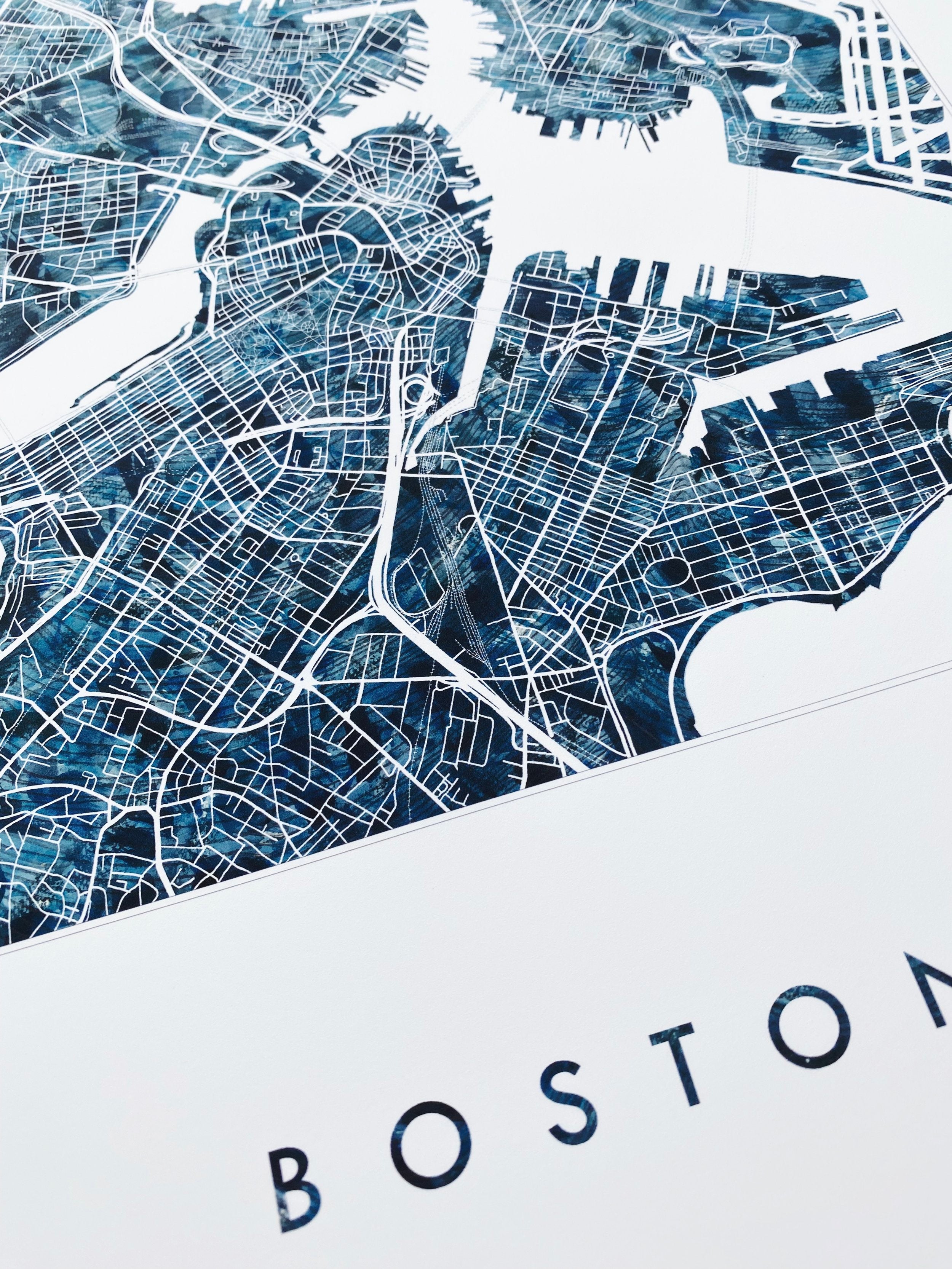 Greater BOSTON Urban Fabrics City Map: PRINT
