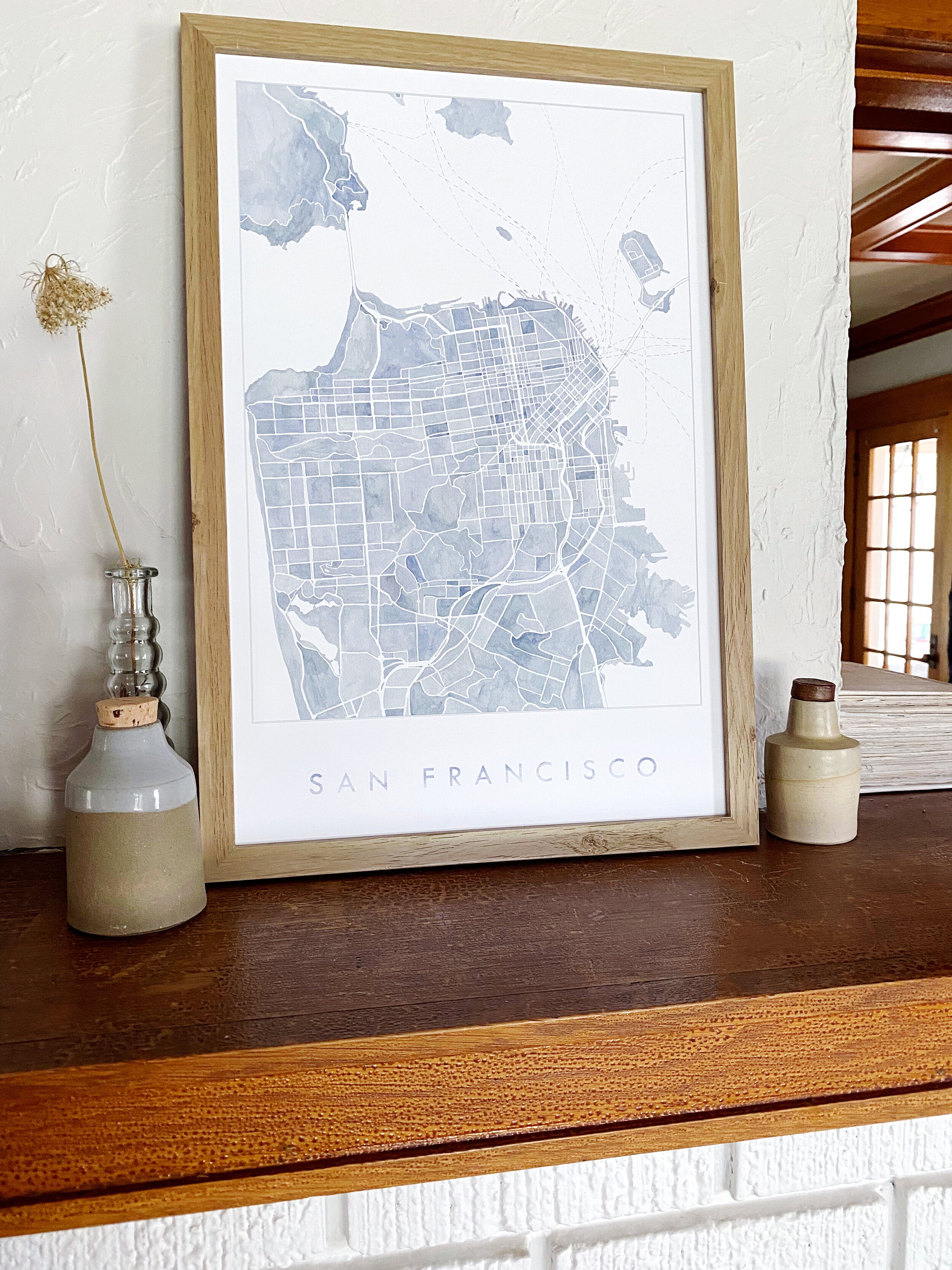 Greater SAN FRANCISCO Watercolor City Blocks Map: PRINT