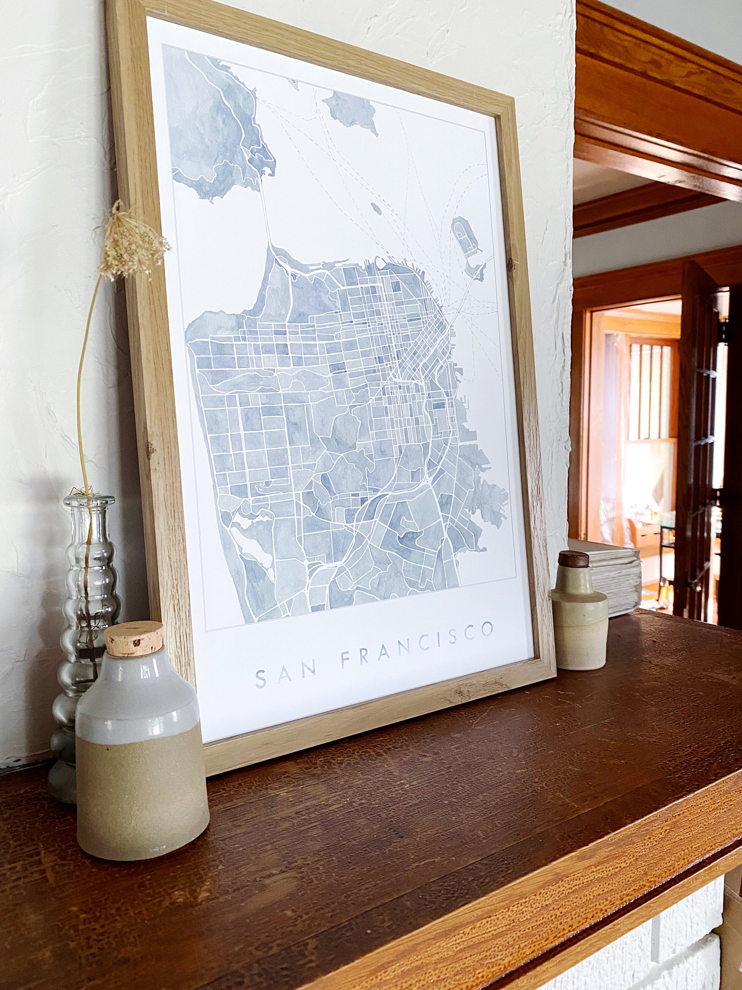 Greater SAN FRANCISCO Watercolor City Blocks Map: PRINT