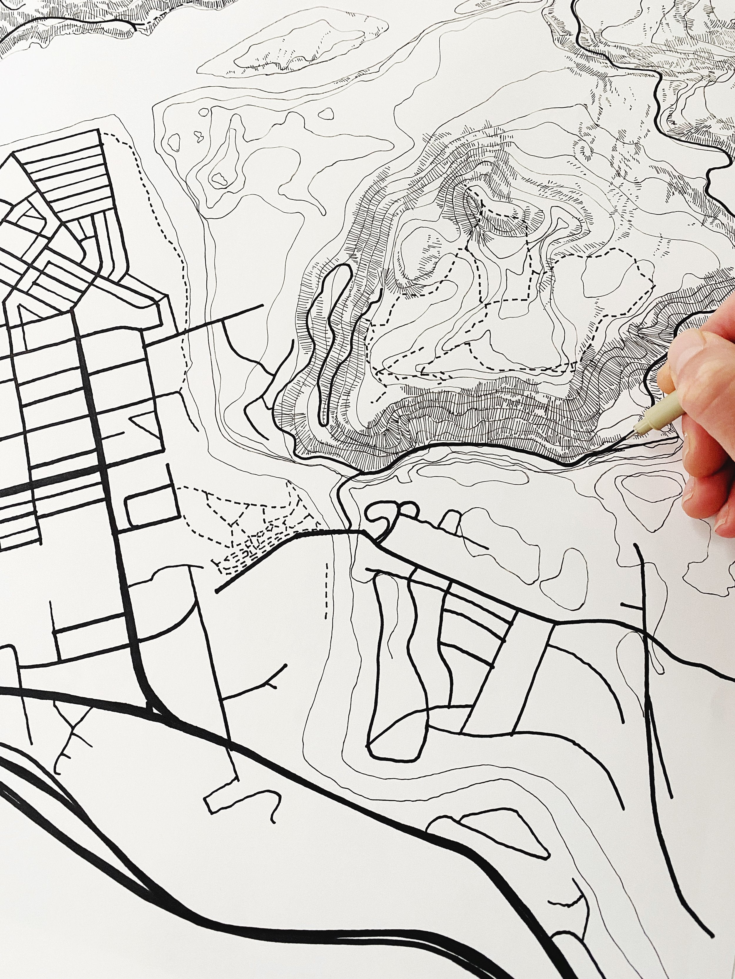 HOPE BC Canada City Lines Map: PRINT