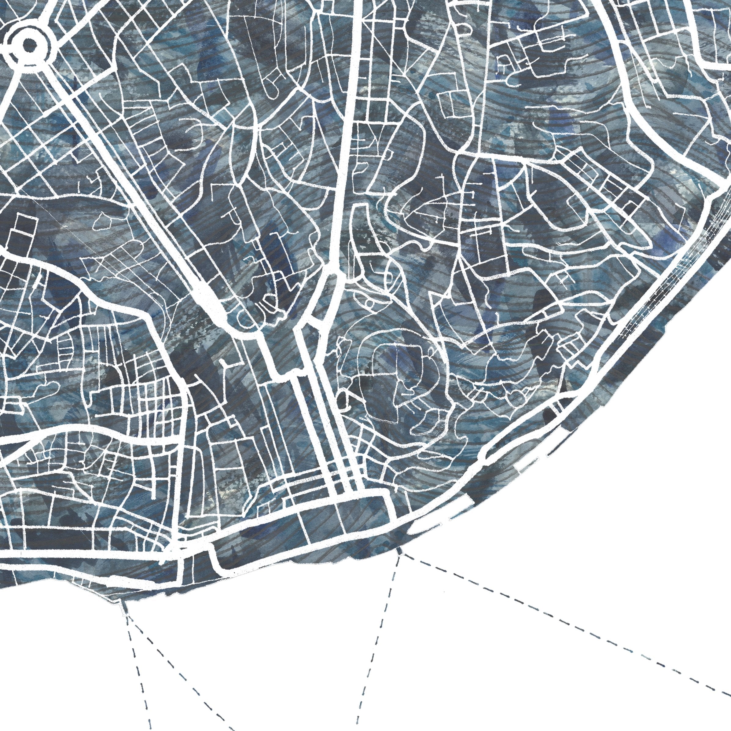 LISBON Urban Fabrics City Map: PRINT