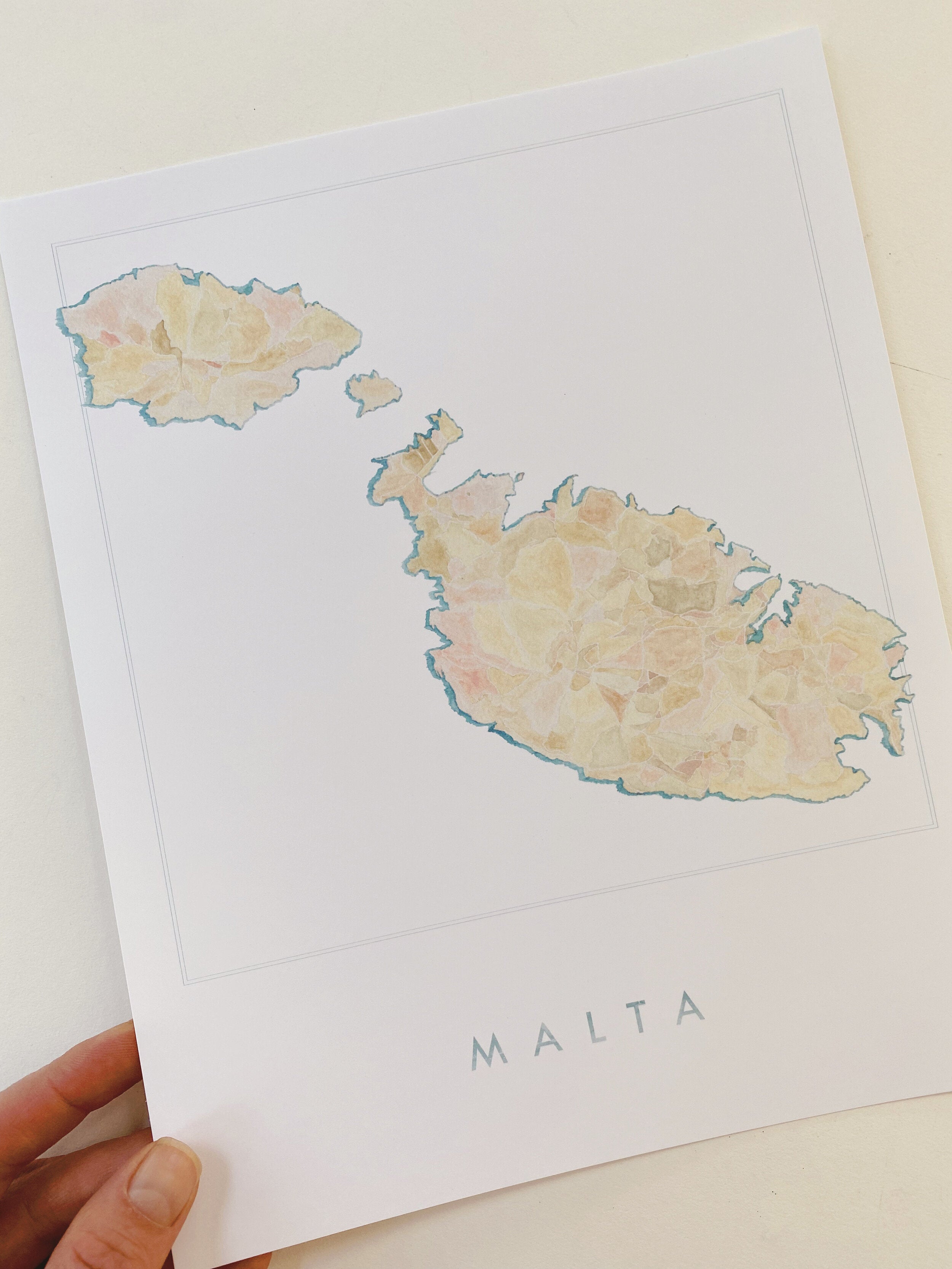 MALTA Watercolor Map: PRINT