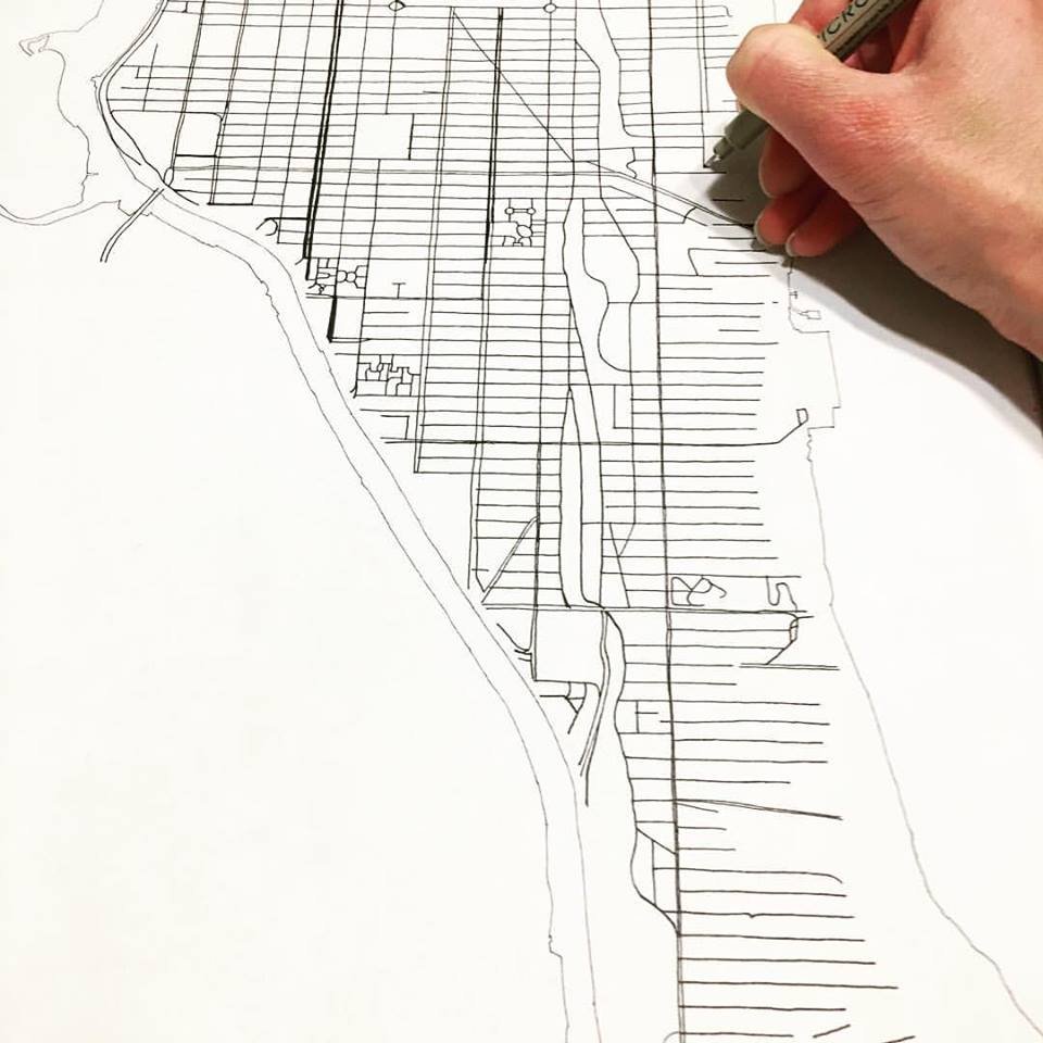 MANHATTAN Rainbow Watercolor Map: PRINT