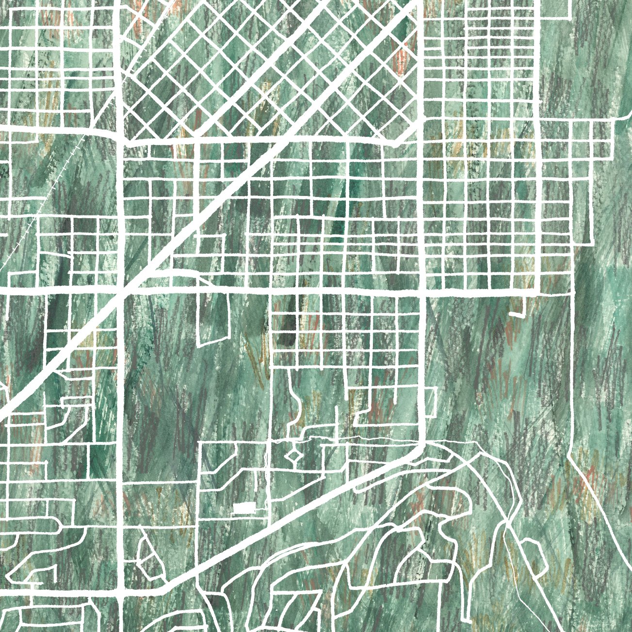 MISSOULA Urban Fabrics City Map: PRINT