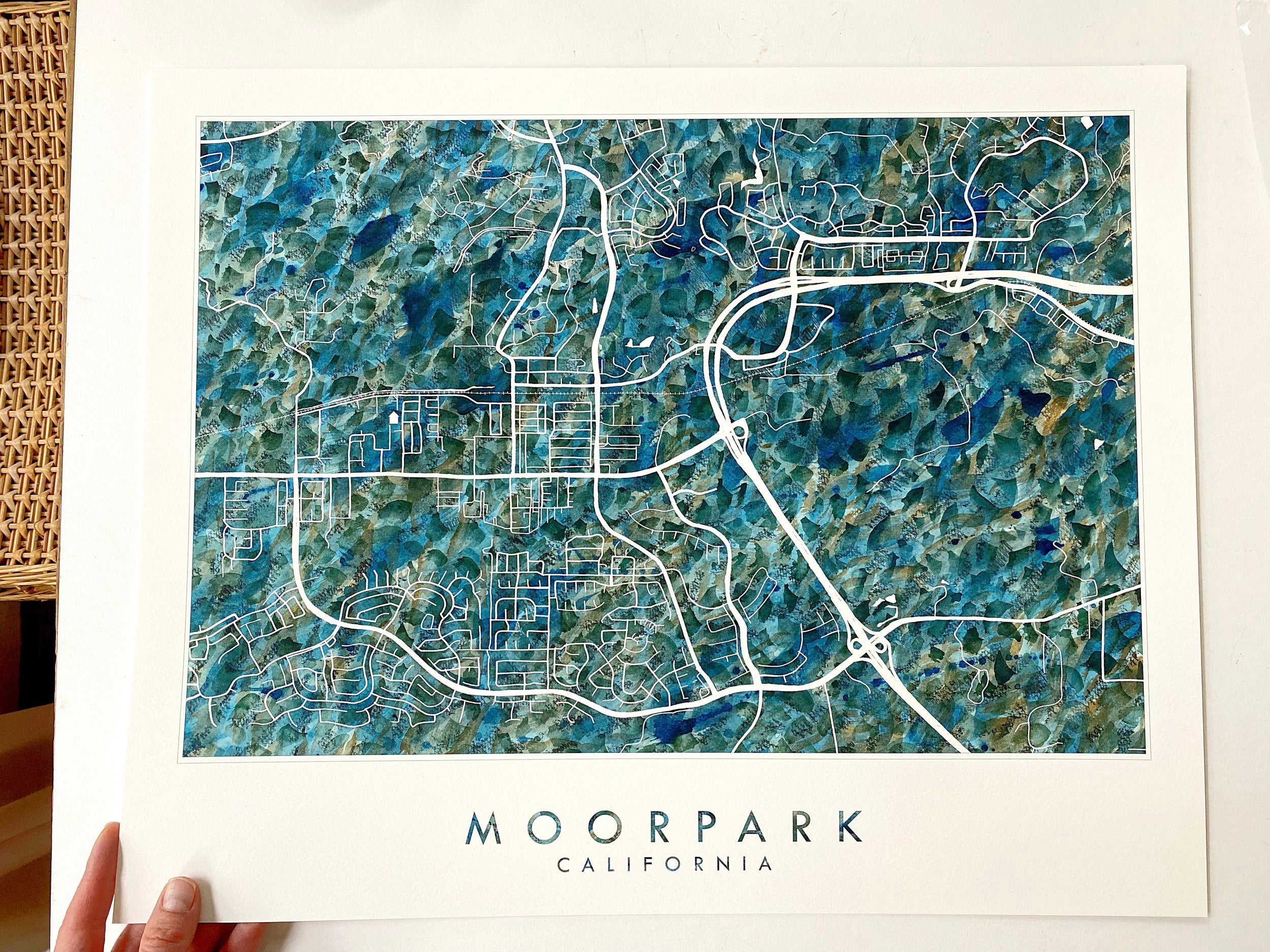 MOORPARK CA Urban Fabrics City Map: PRINT