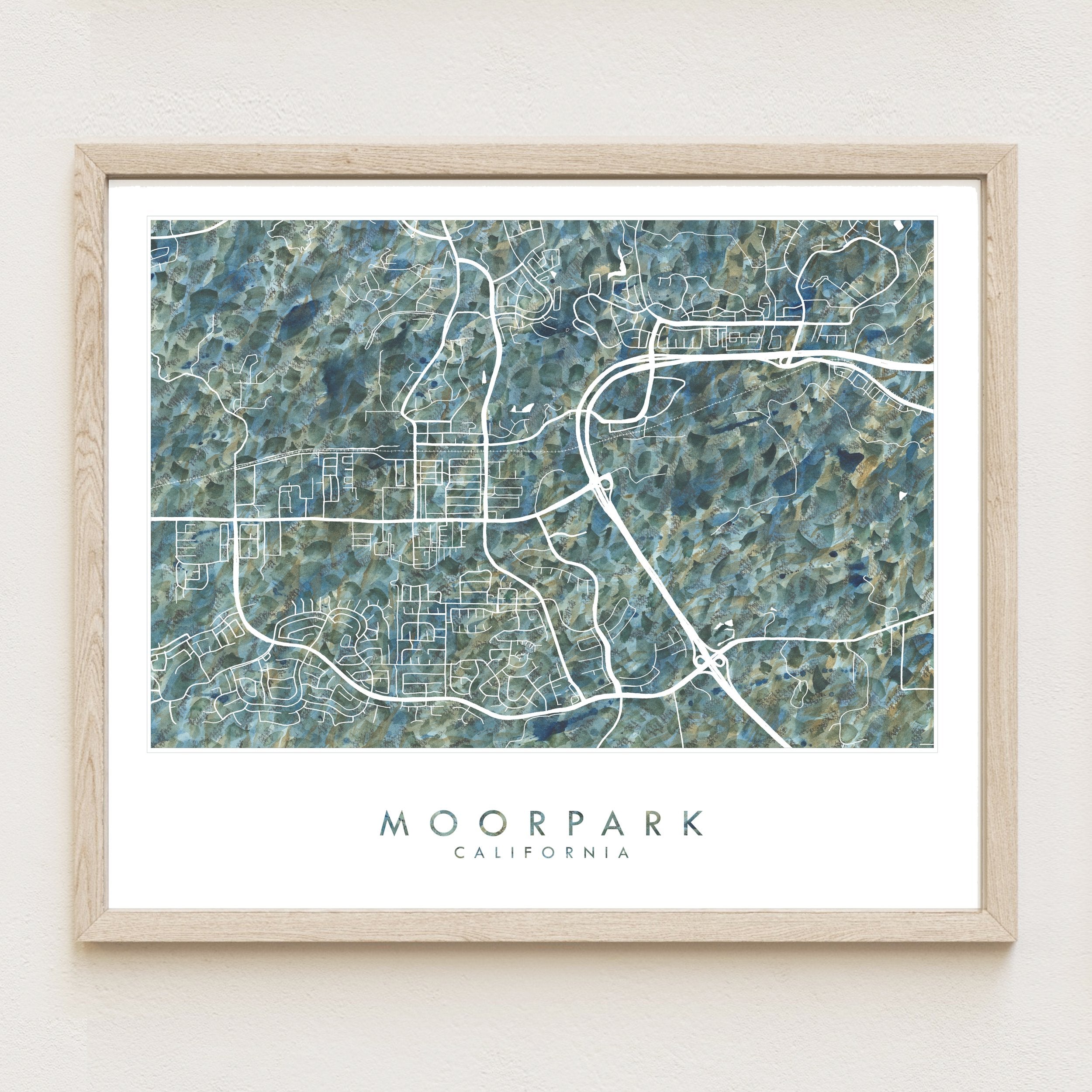 MOORPARK CA Urban Fabrics City Map: PRINT