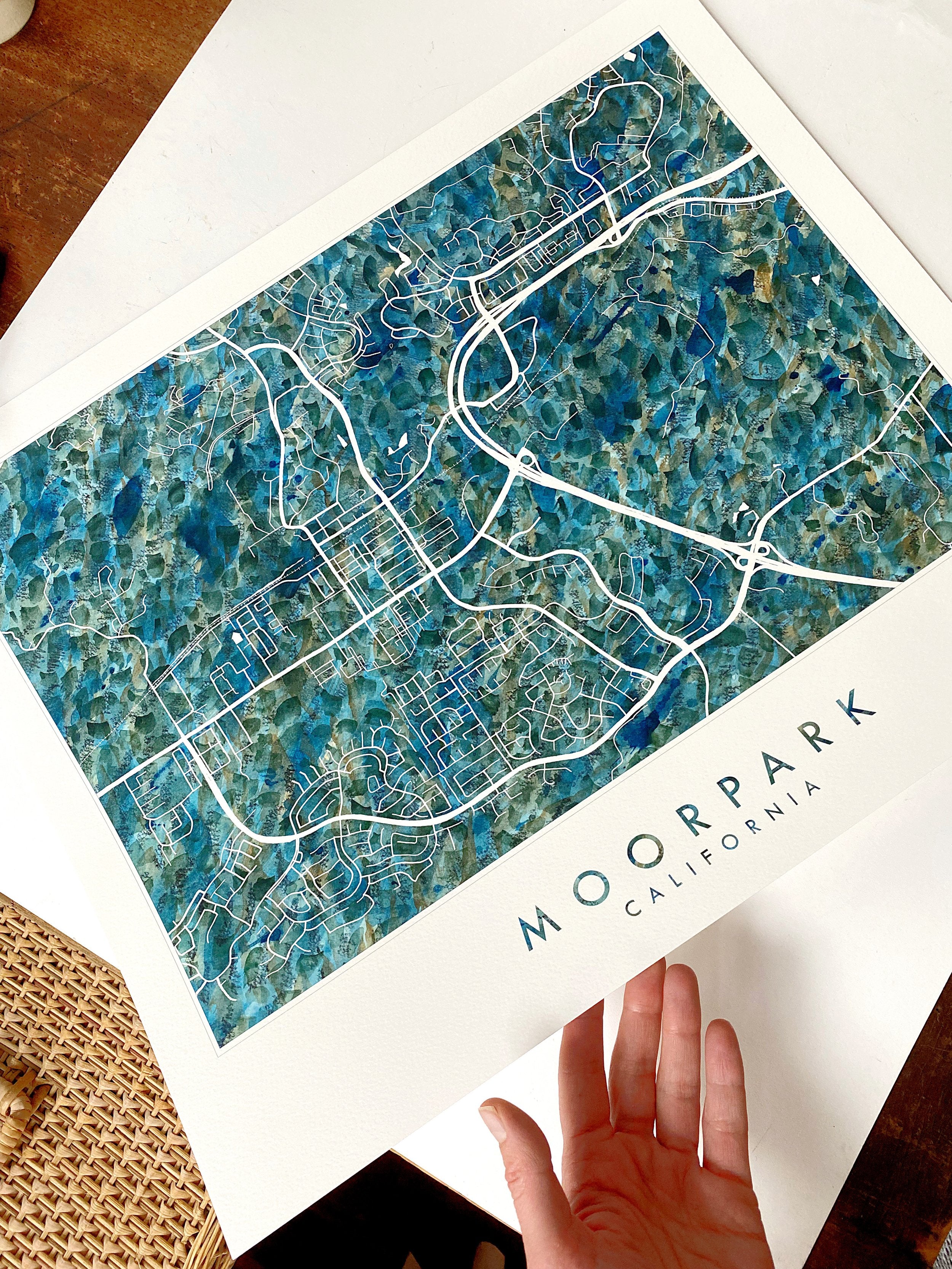 MOORPARK CA Urban Fabrics City Map: PRINT