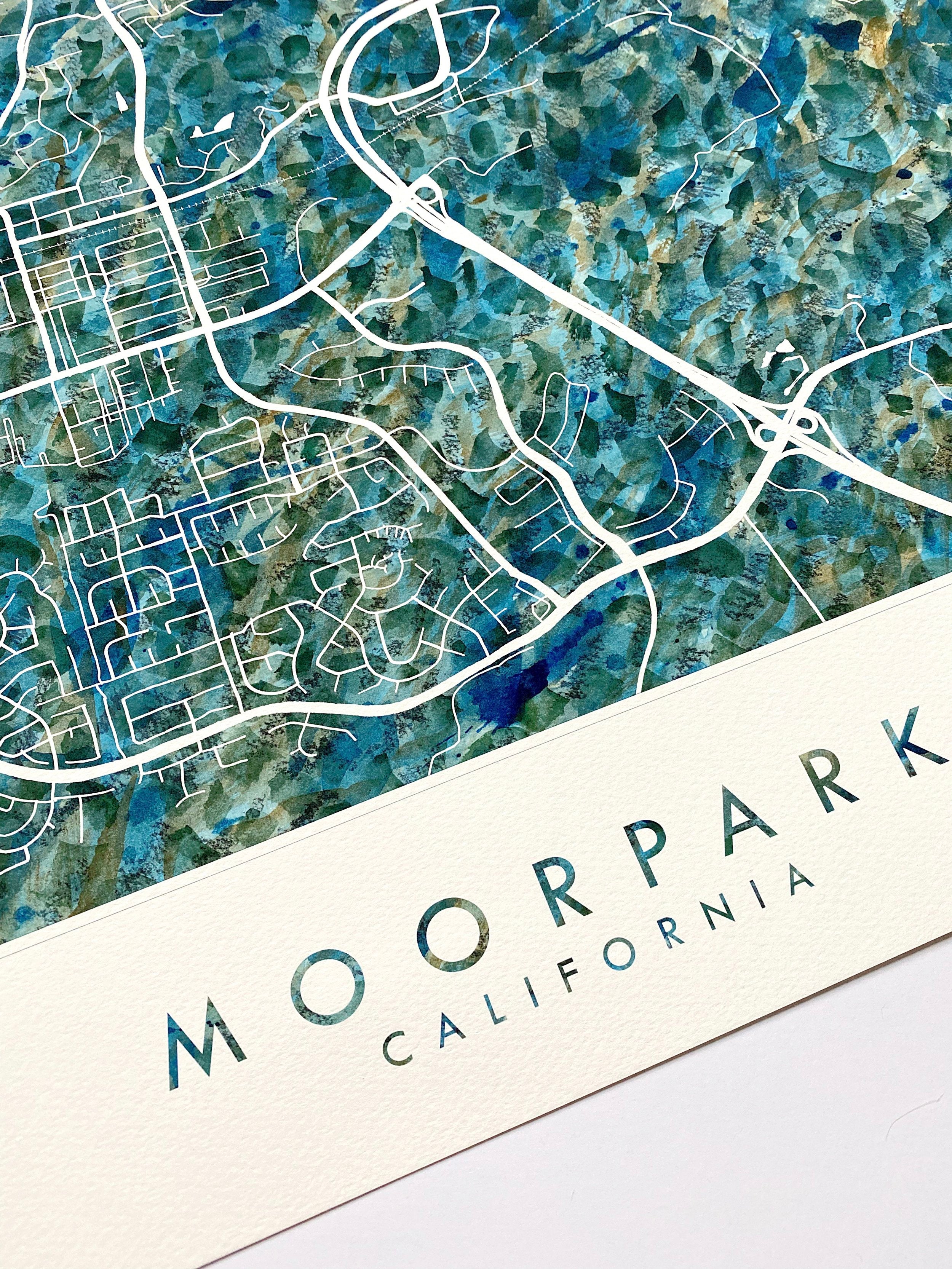 MOORPARK CA Urban Fabrics City Map: PRINT