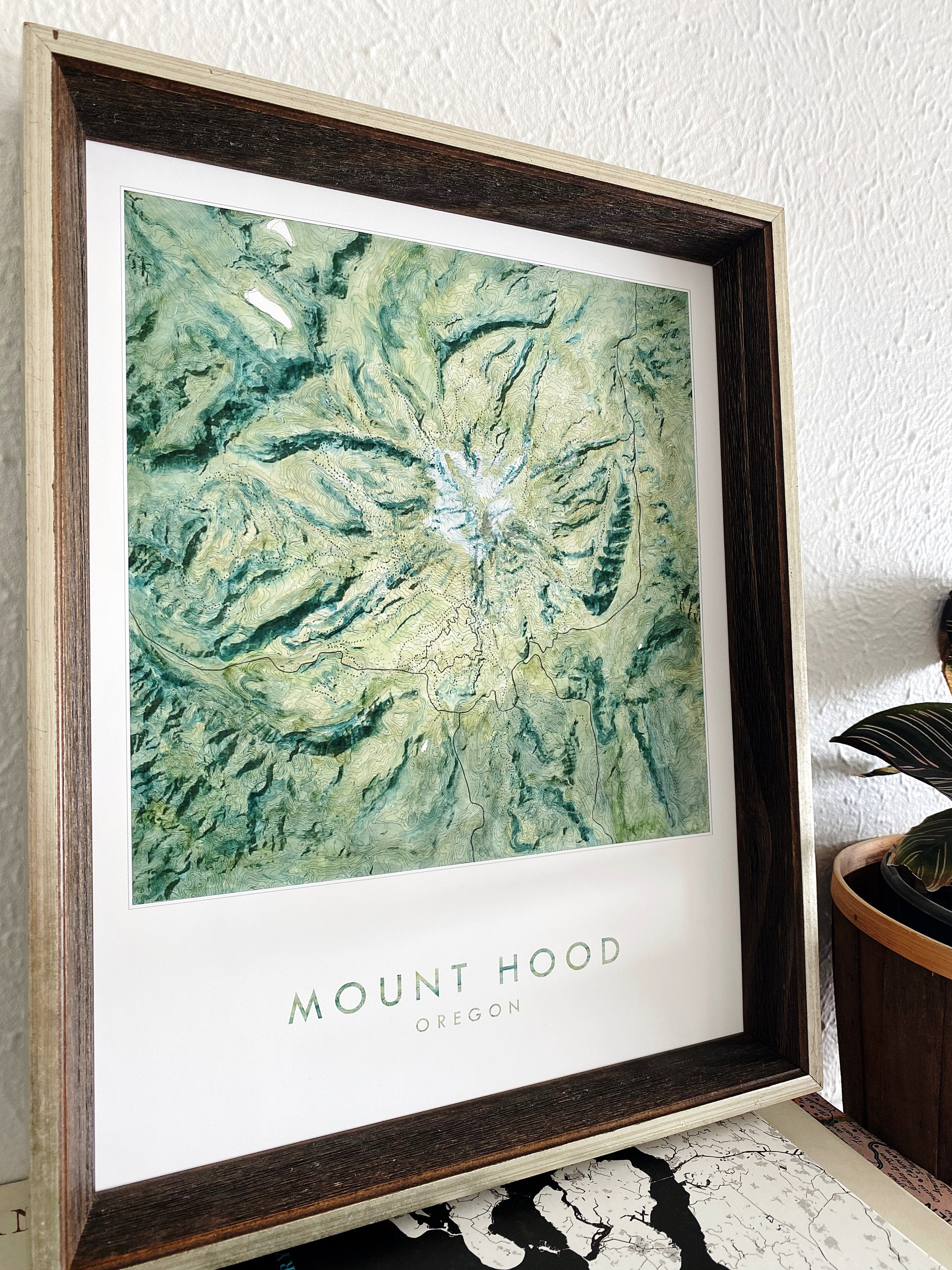 WY-EAST Mount Hood Oregon Topographical Watercolor Map: PRINT
