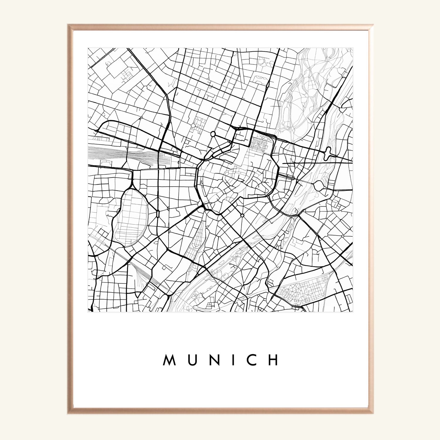 MUNICH City Lines Map: PRINT
