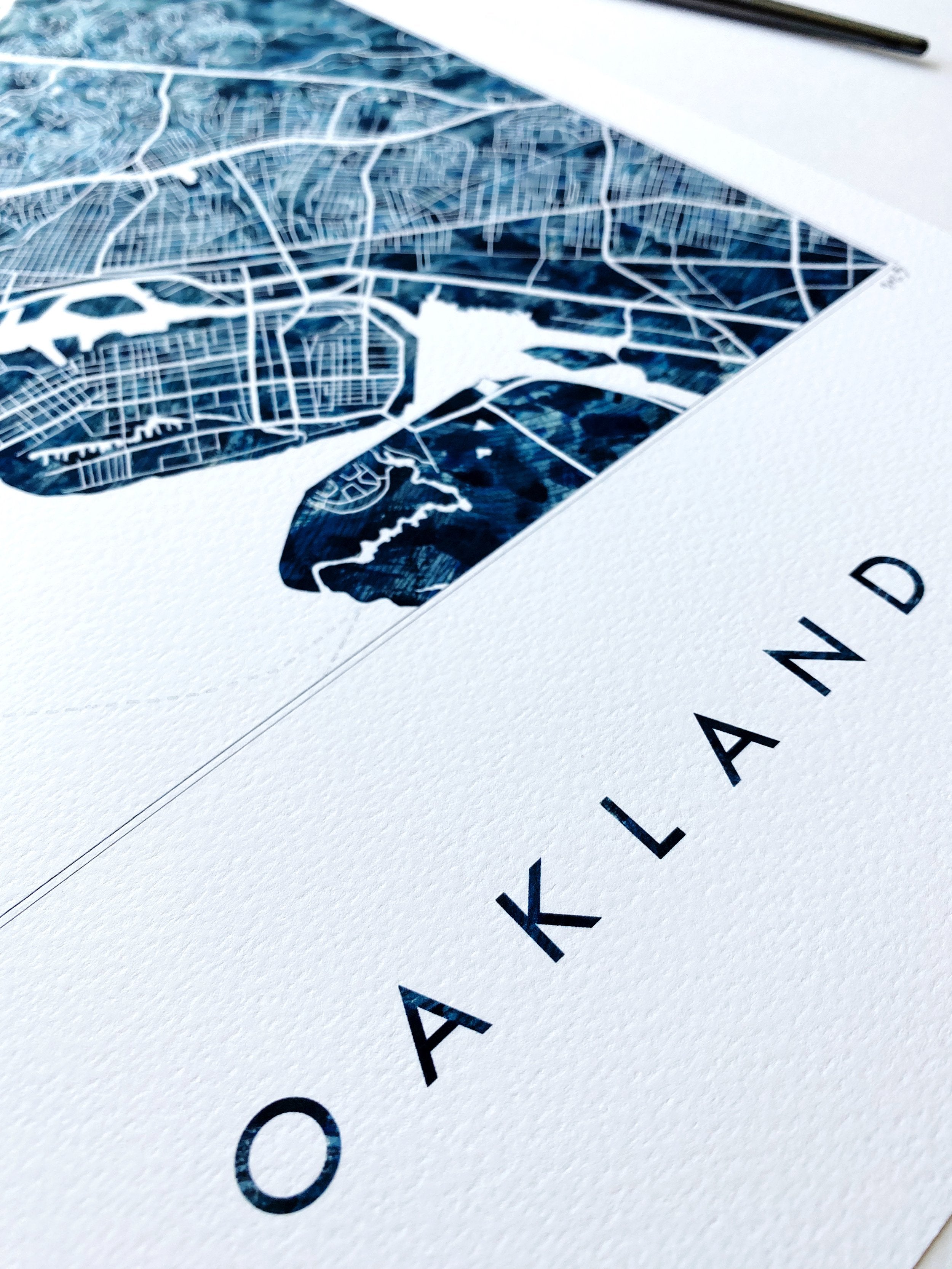 OAKLAND, California Urban Fabrics City Map: PRINT