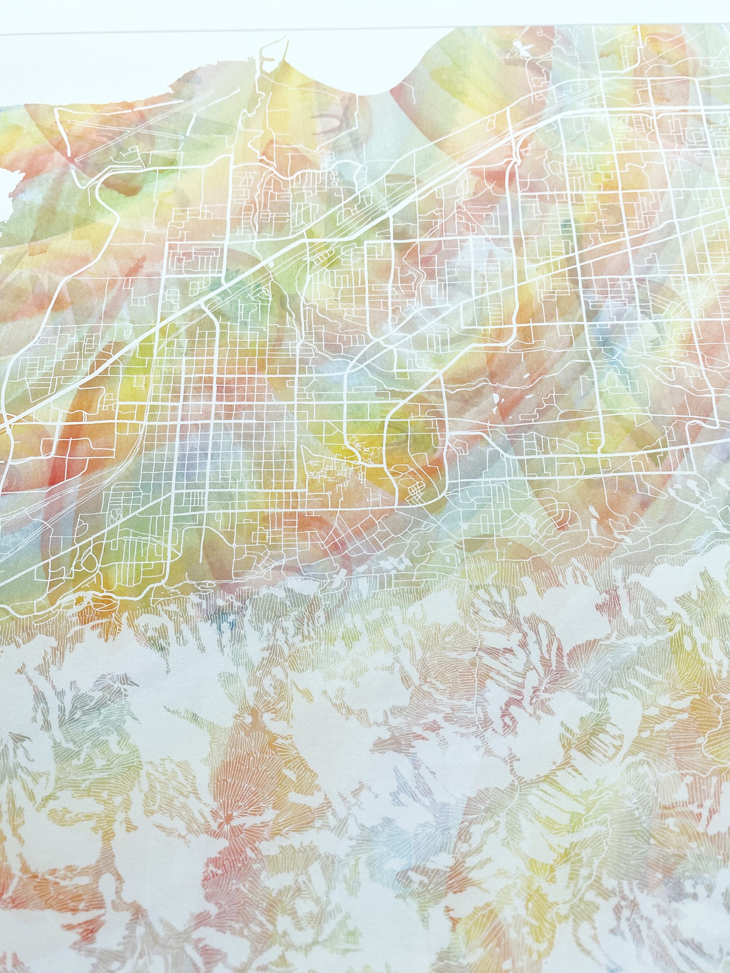 PROVO Pride Rainbow Watercolor Map: PRINT