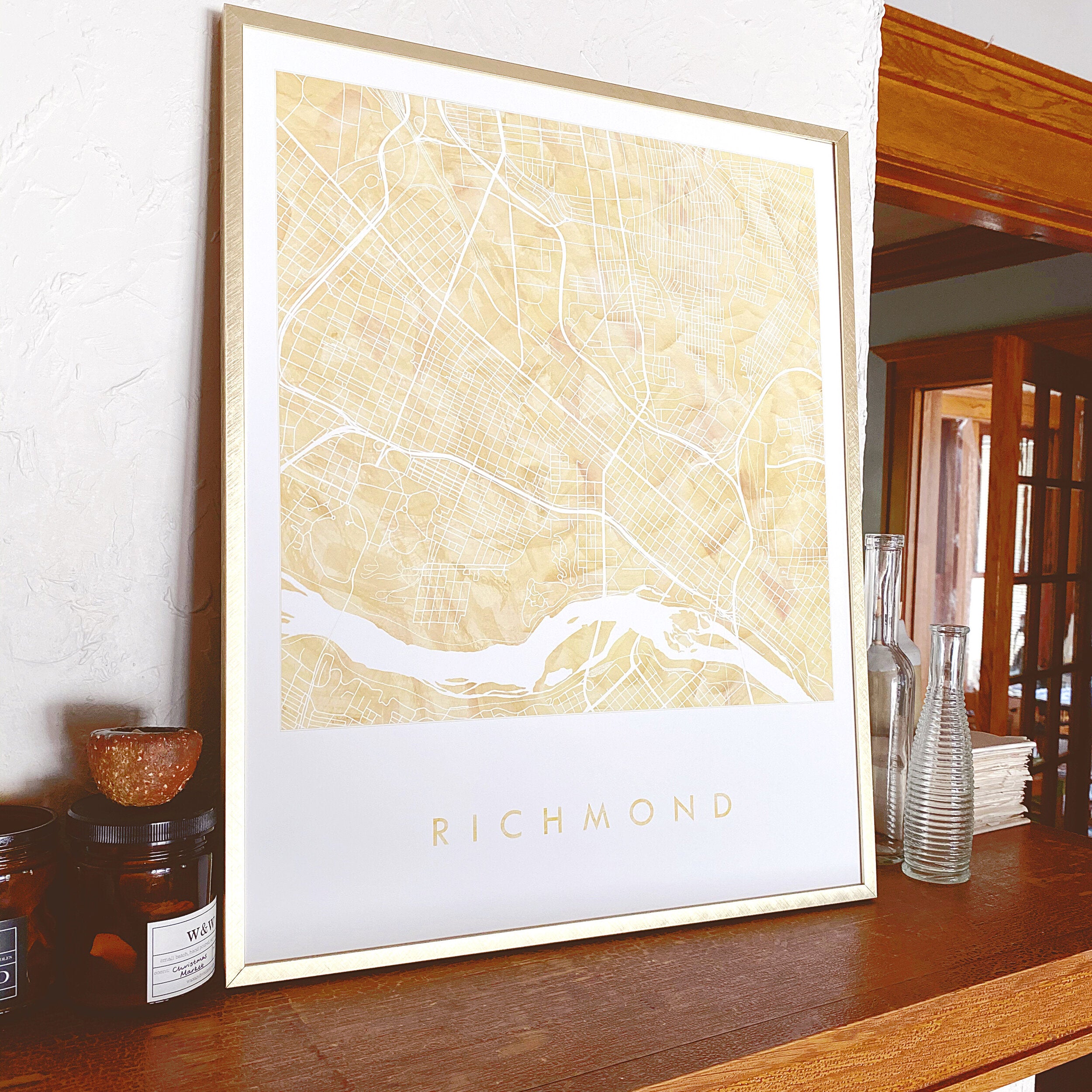 RICHMOND Watercolor Wash Map: PRINT