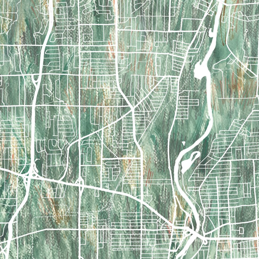 ROCHESTER Urban Fabrics City Map: PRINT